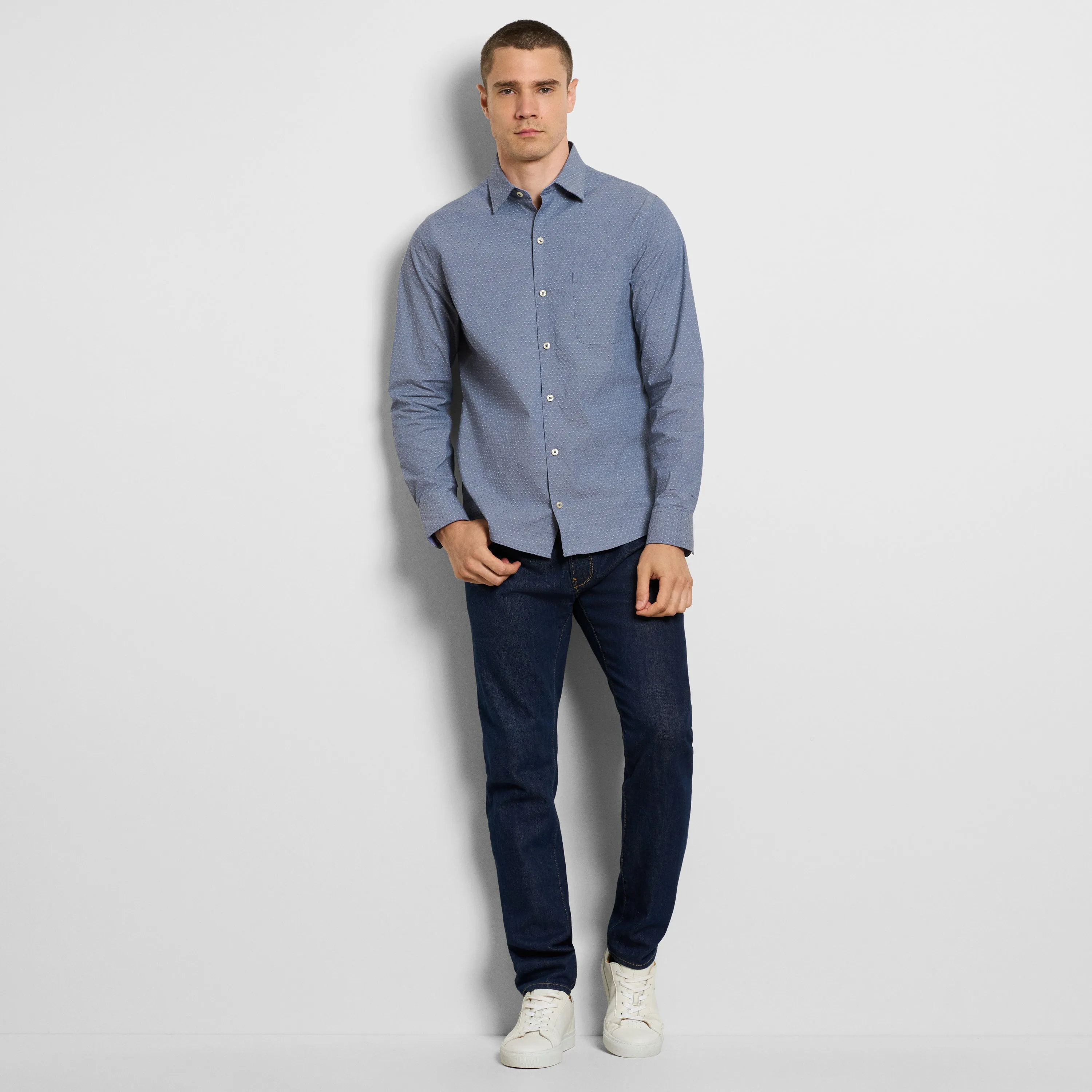 Originals Dobby Texture Print Long Sleeve Shirt - Slim Fit sold by Van Heusen product image thumbnail 2