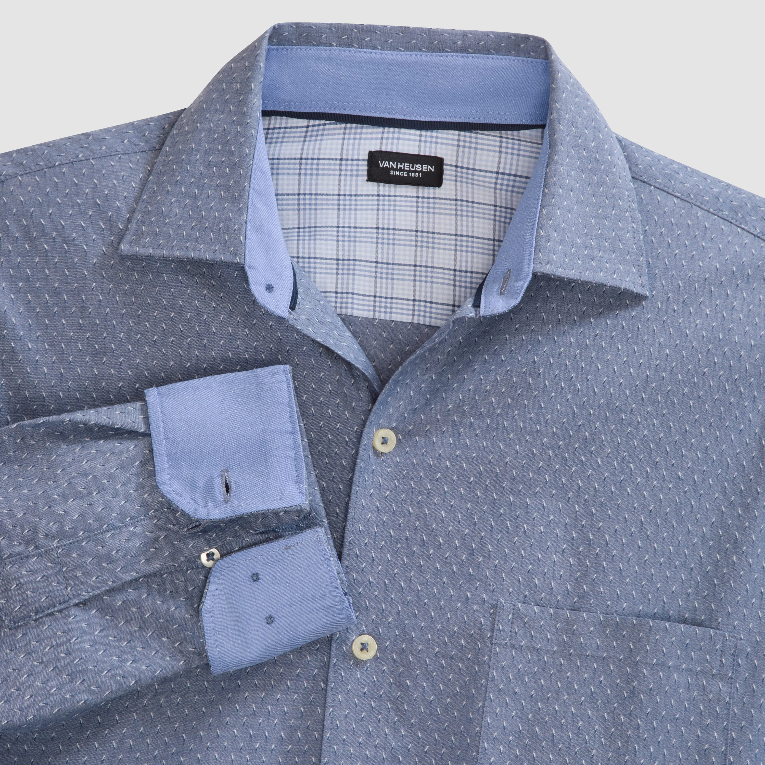 Originals Dobby Texture Print Long Sleeve Shirt - Slim Fit sold by Van Heusen product image thumbnail 4