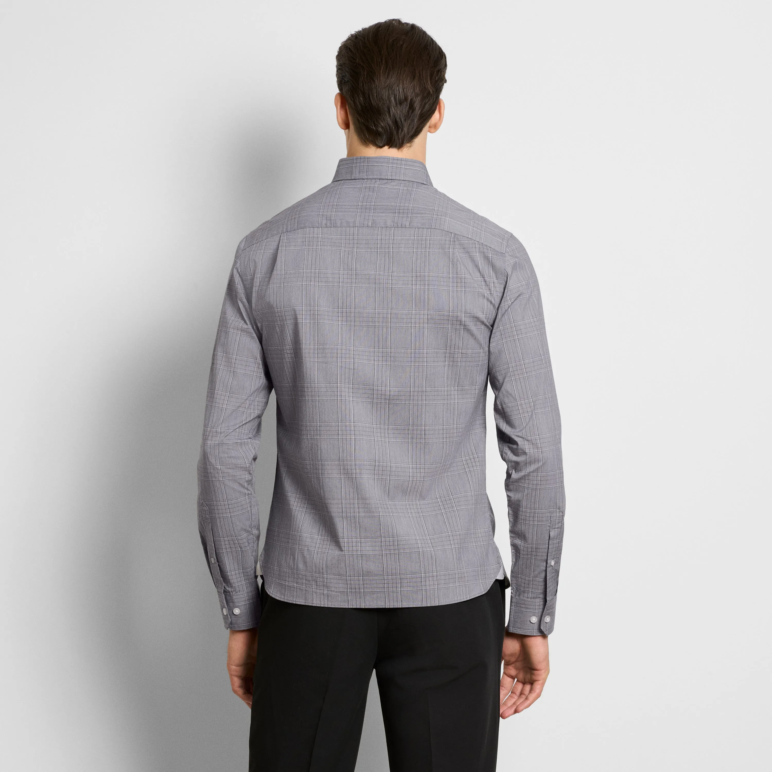 Cronbie Everyday Defense Stain Shield End on End Plaid Long Sleeve Shirt - Slim Fit sold by Van Heusen product image thumbnail 5