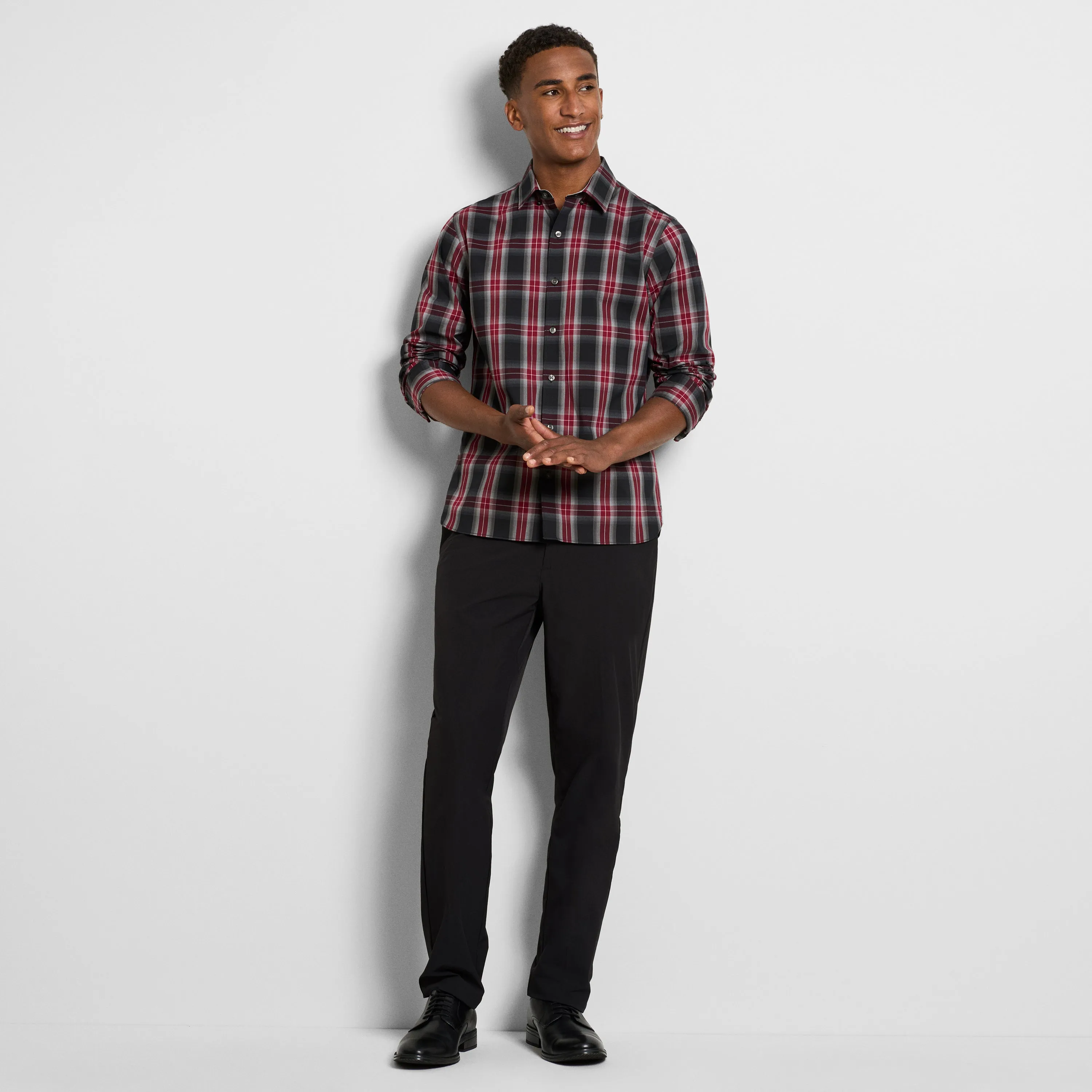 Cronbie Everyday Defense Stain Shield Fave Plaid Print Long Sleeve Shirt - Slim Fit sold by Van Heusen product image thumbnail 2