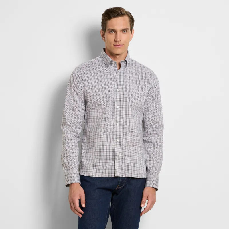 Cronbie Everyday Defense Stain Shield Tattersall Print Long Sleeve Shirt - Slim Fit sold by Van Heusen
