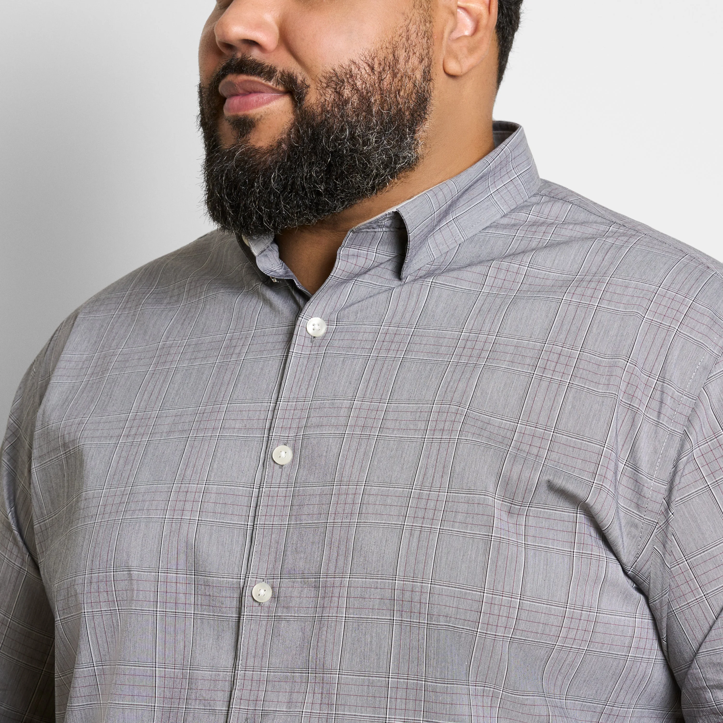 Cronbie Long Sleeve Everyday Defense Stain Shield Shirt End on End Plaid Print - Big & Tall sold by Van Heusen product image thumbnail 3