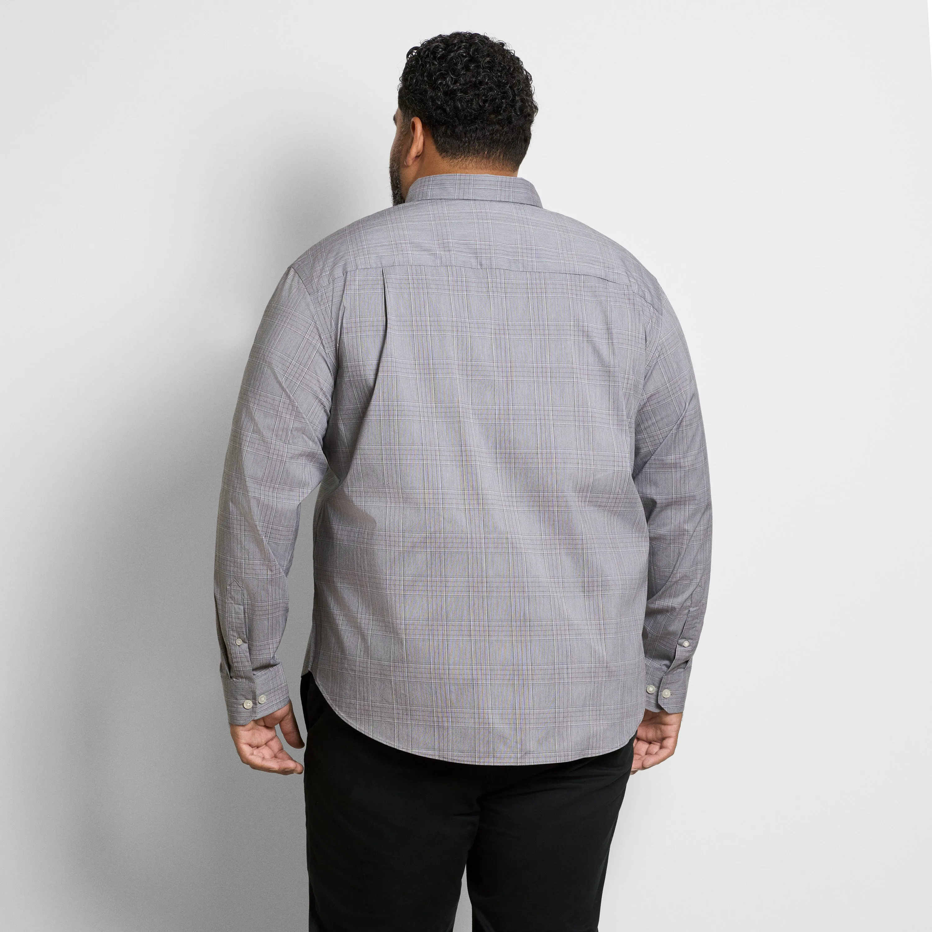 Cronbie Long Sleeve Everyday Defense Stain Shield Shirt End on End Plaid Print - Big & Tall sold by Van Heusen product image thumbnail 4
