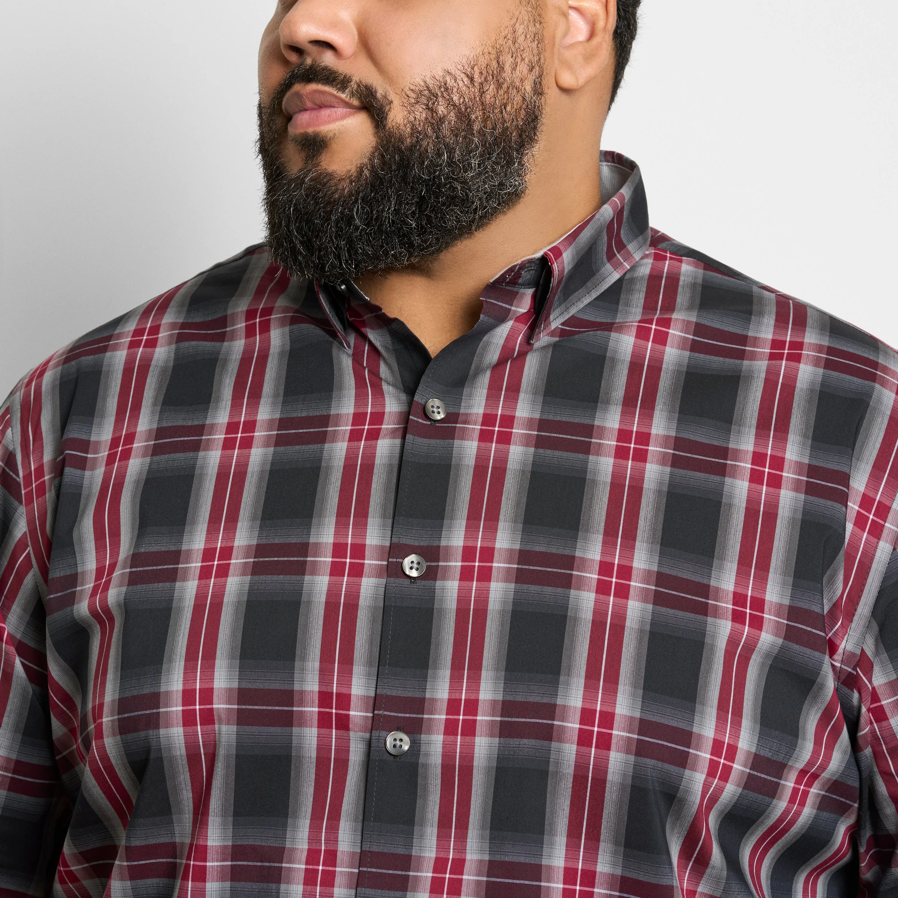 Cronbie Long Sleeve Shirt Everyday Defense Stain Shield Fave Plaid Print - Big & Tall sold by Van Heusen product image thumbnail 3