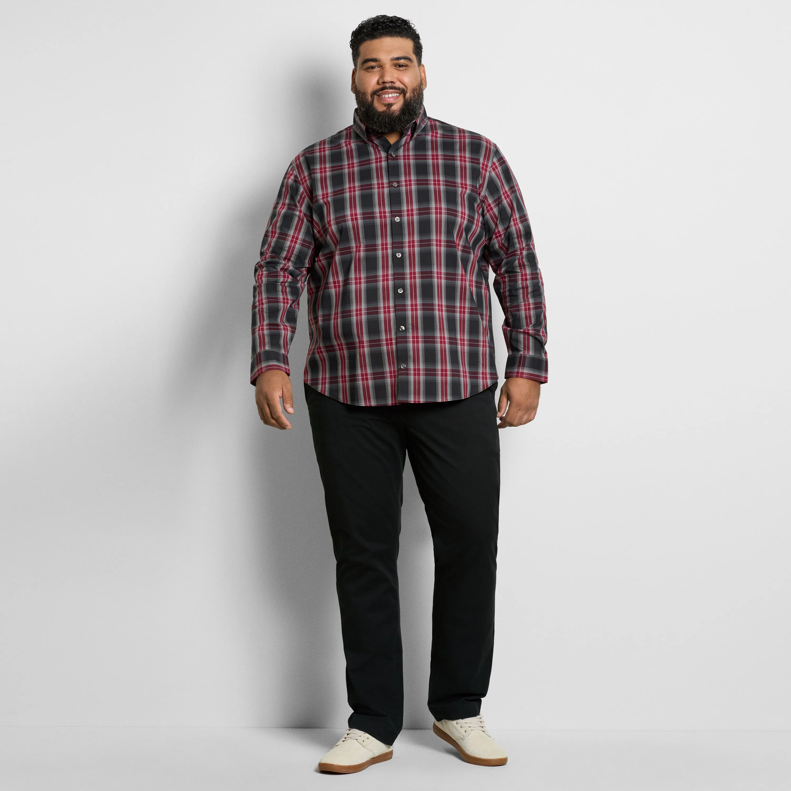Cronbie Long Sleeve Shirt Everyday Defense Stain Shield Fave Plaid Print - Big & Tall sold by Van Heusen product image thumbnail 2