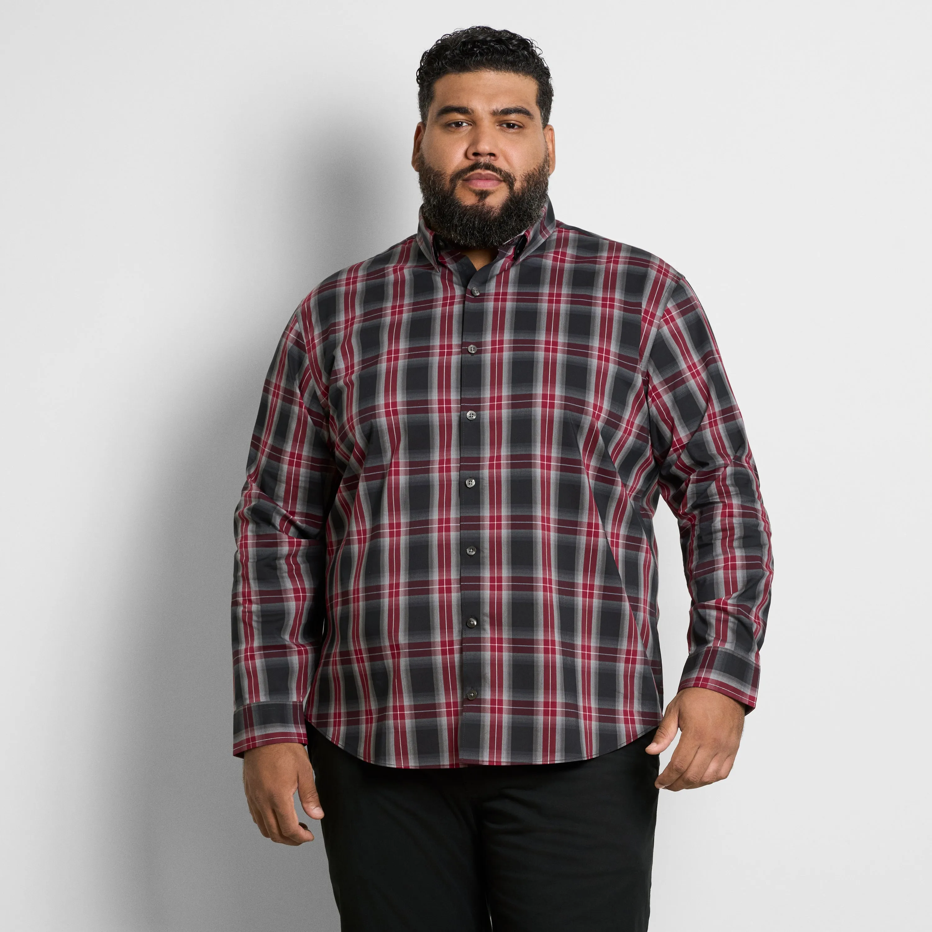 Cronbie Long Sleeve Shirt Everyday Defense Stain Shield Fave Plaid Print - Big & Tall sold by Van Heusen