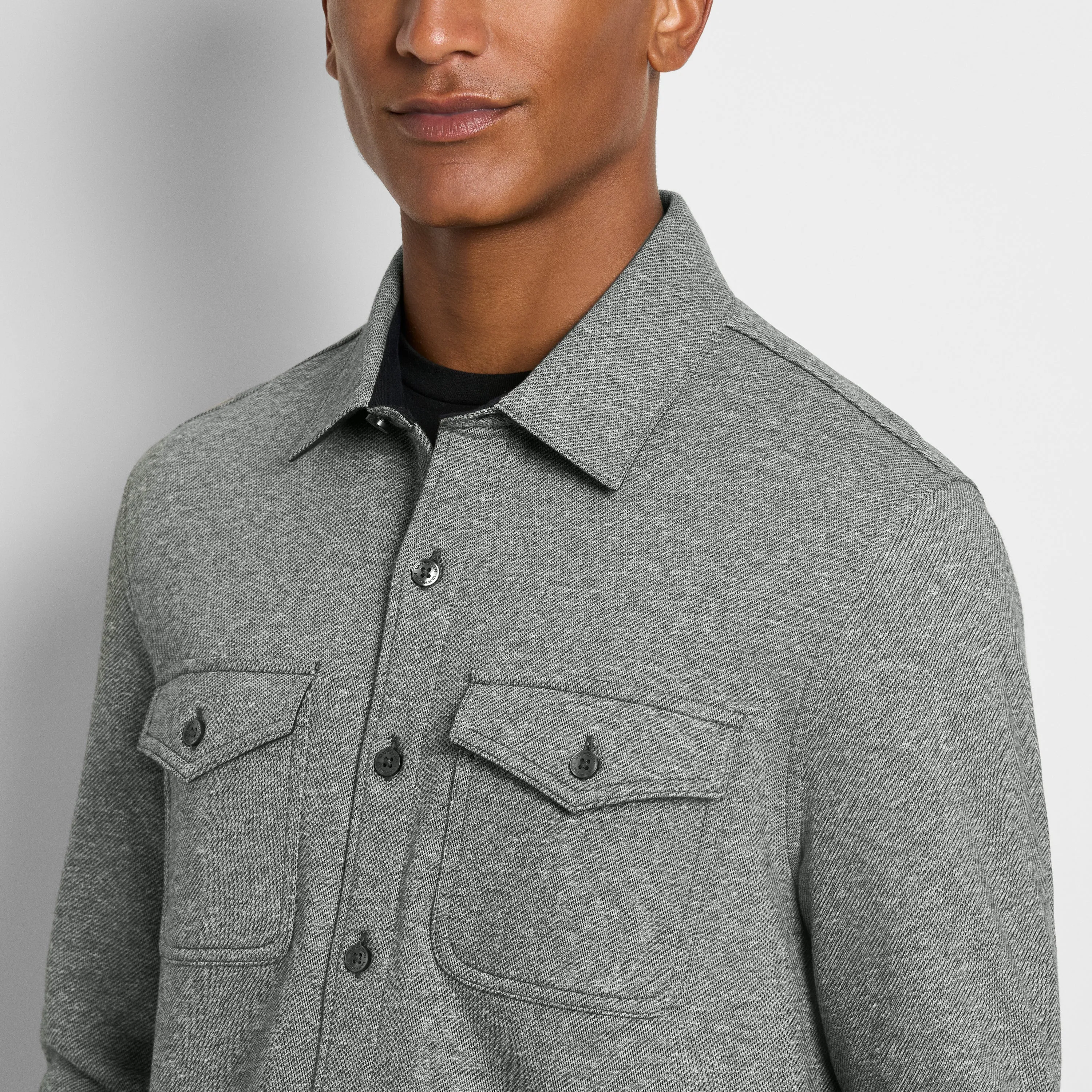 Essential Fleece Knit Long Sleeve Shirt Jacket sold by Van Heusen product image thumbnail 3