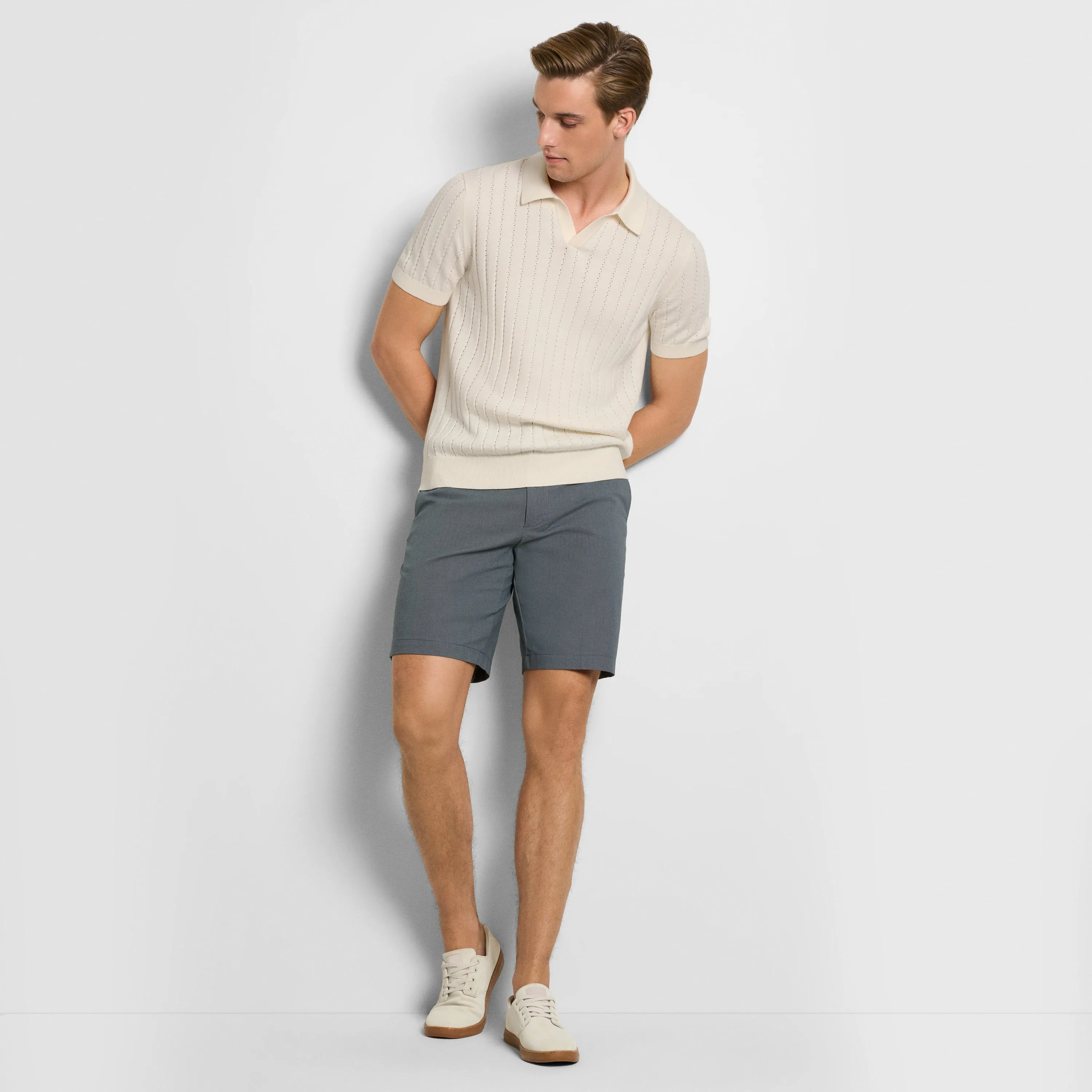 Essential Cotton Texture Stretch Short - Straight Fit sold by Van Heusen product image thumbnail 3