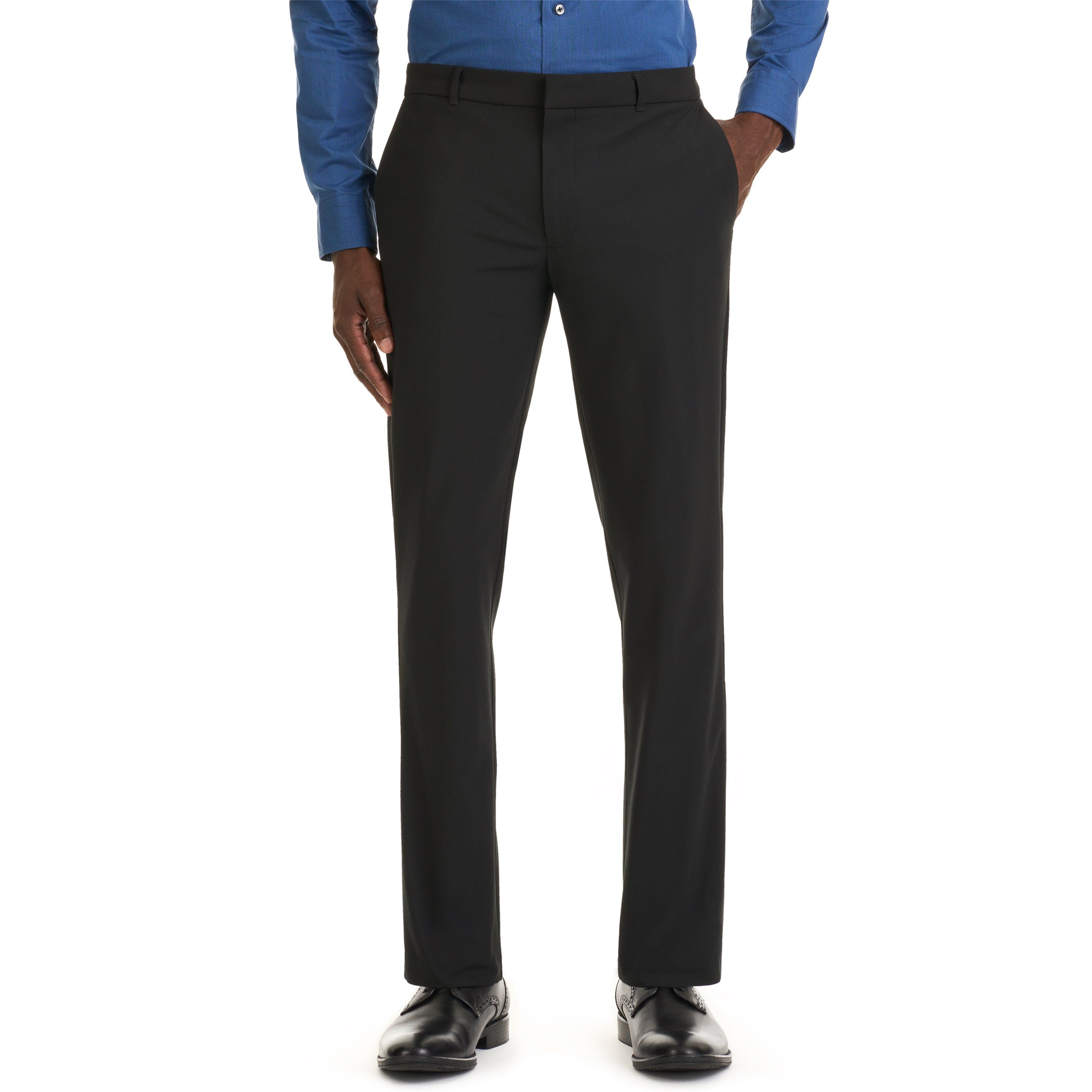 Essential Flat Front Straight Fit Stretch Chino - Regular Fit sold by Van Heusen