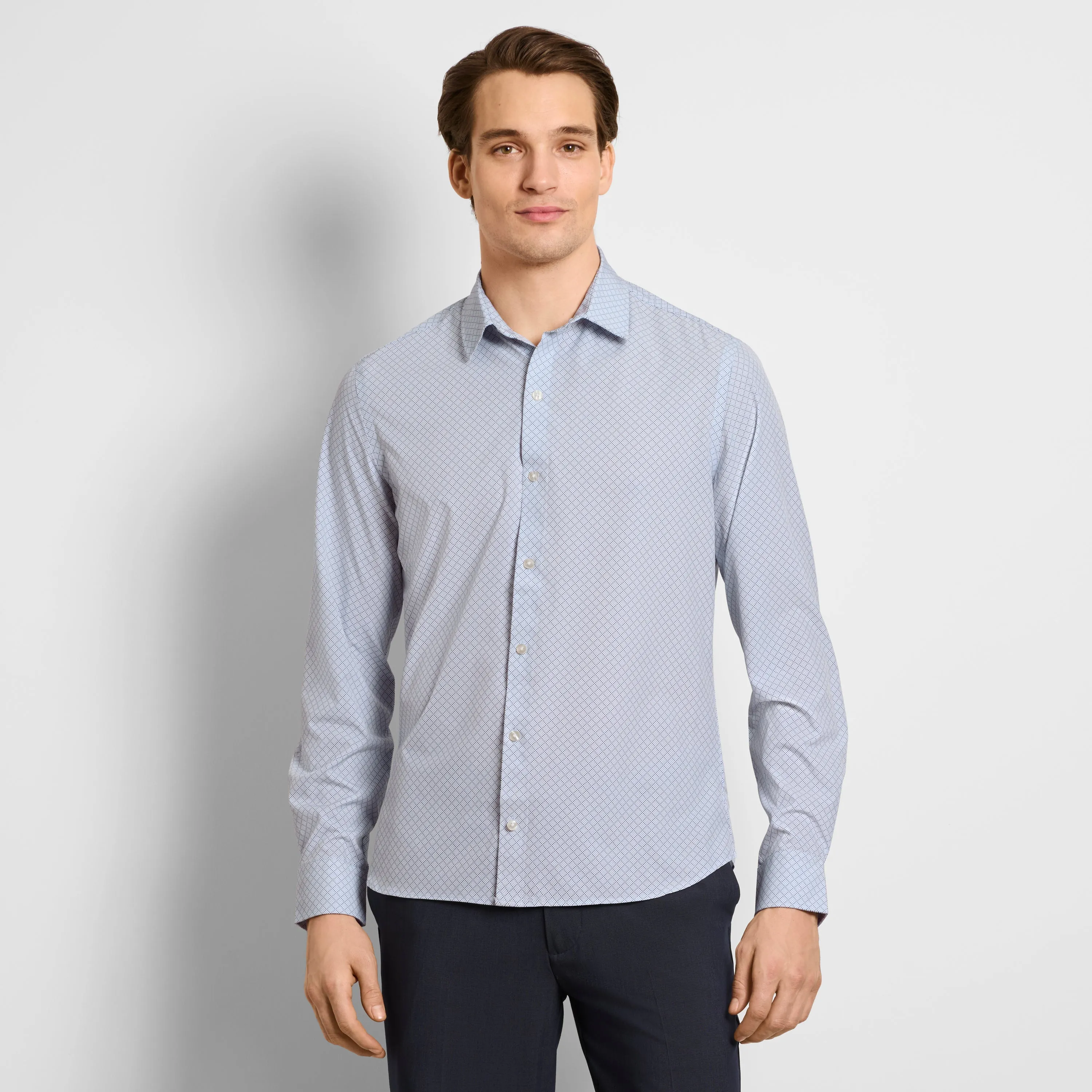 Performance All-Way Stretch Pattern Long Sleeve Shirt sold by Van Heusen