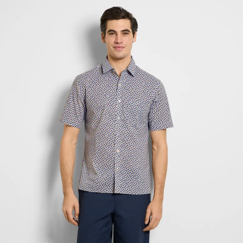 Everyday Defense Stain Shield Printed Short Sleeve Shirt sold by Van Heusen