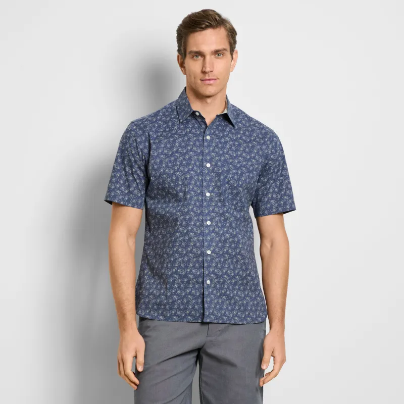 Everyday Defense Stain Shield Printed Short Sleeve Shirt sold by Van Heusen
