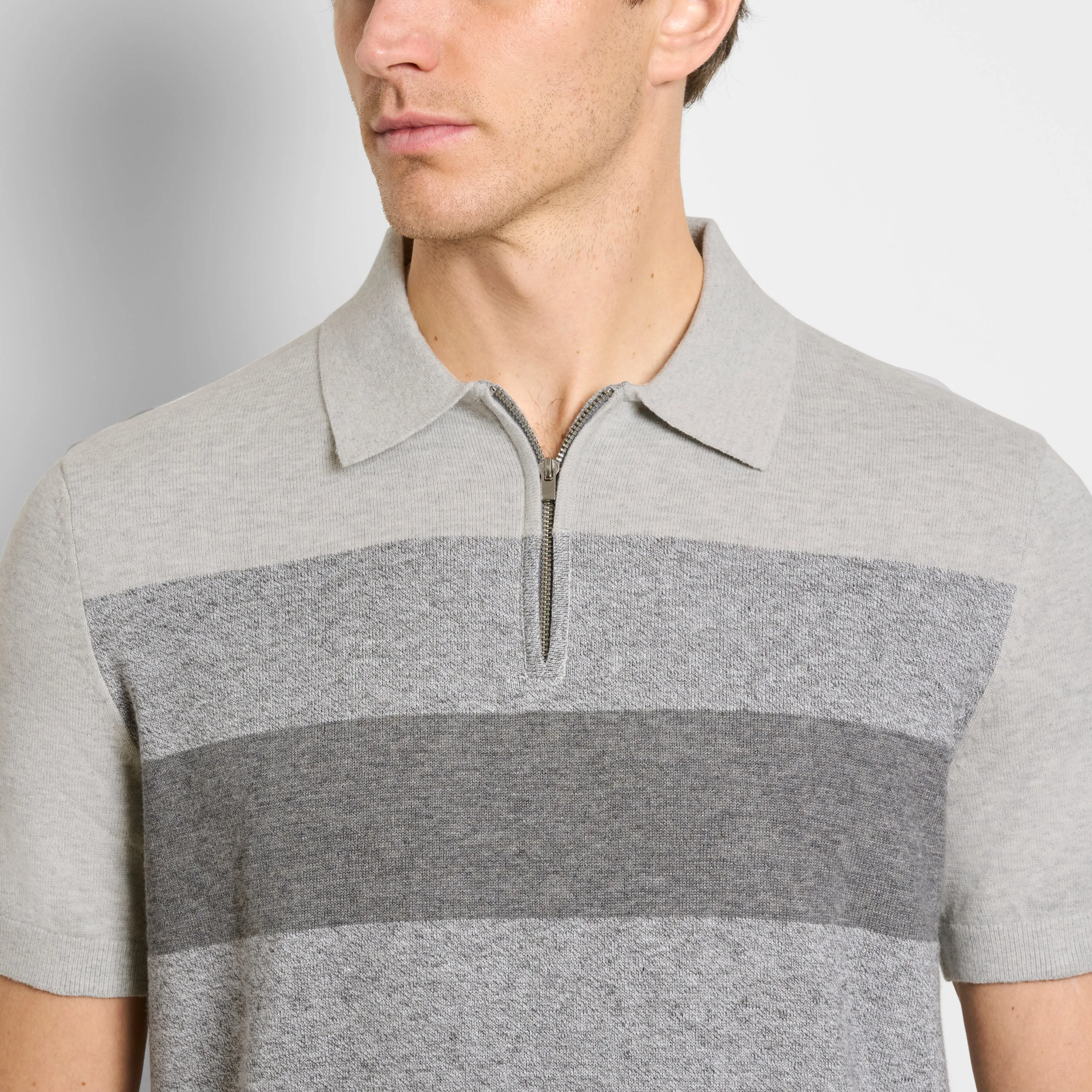 Temp Control Short Sleeve Sweater Zip Polo sold by Van Heusen product image thumbnail 3