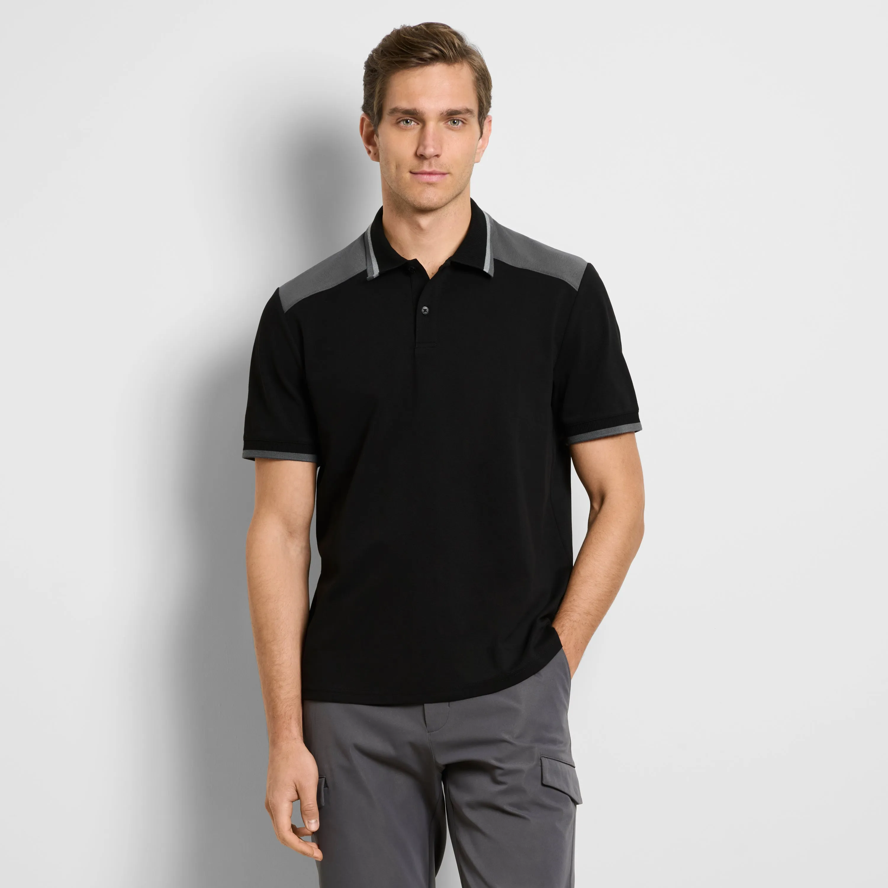 Performance Colorblock Short Sleeve Polo sold by Van Heusen