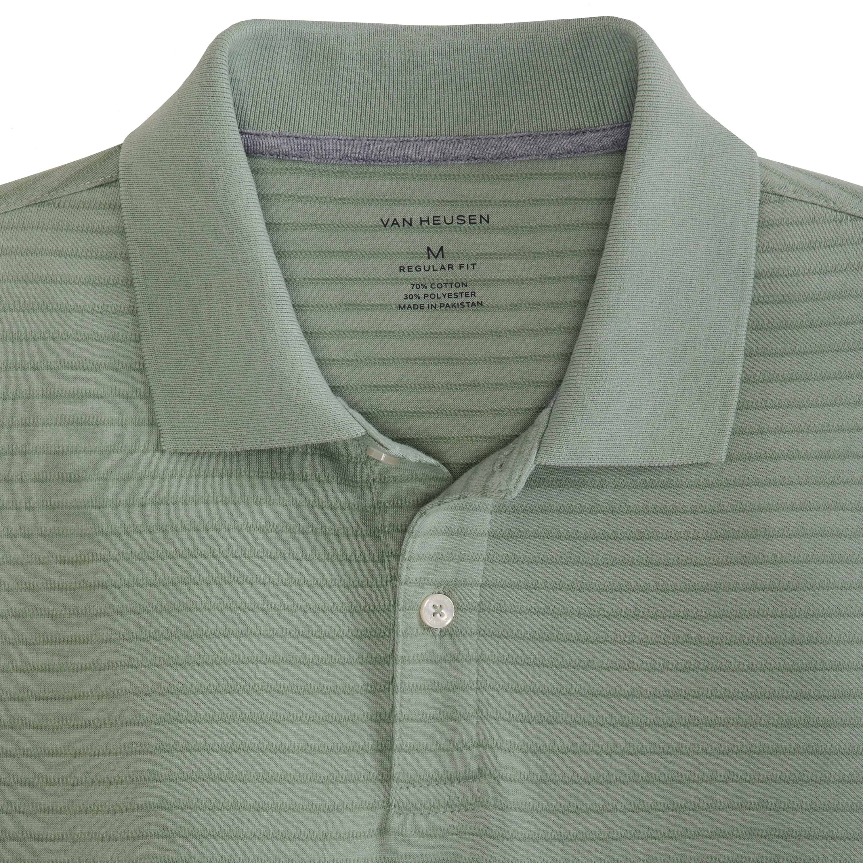 Essential Feeder Stripe Textured Short Sleeve Polo sold by Van Heusen product image thumbnail 5