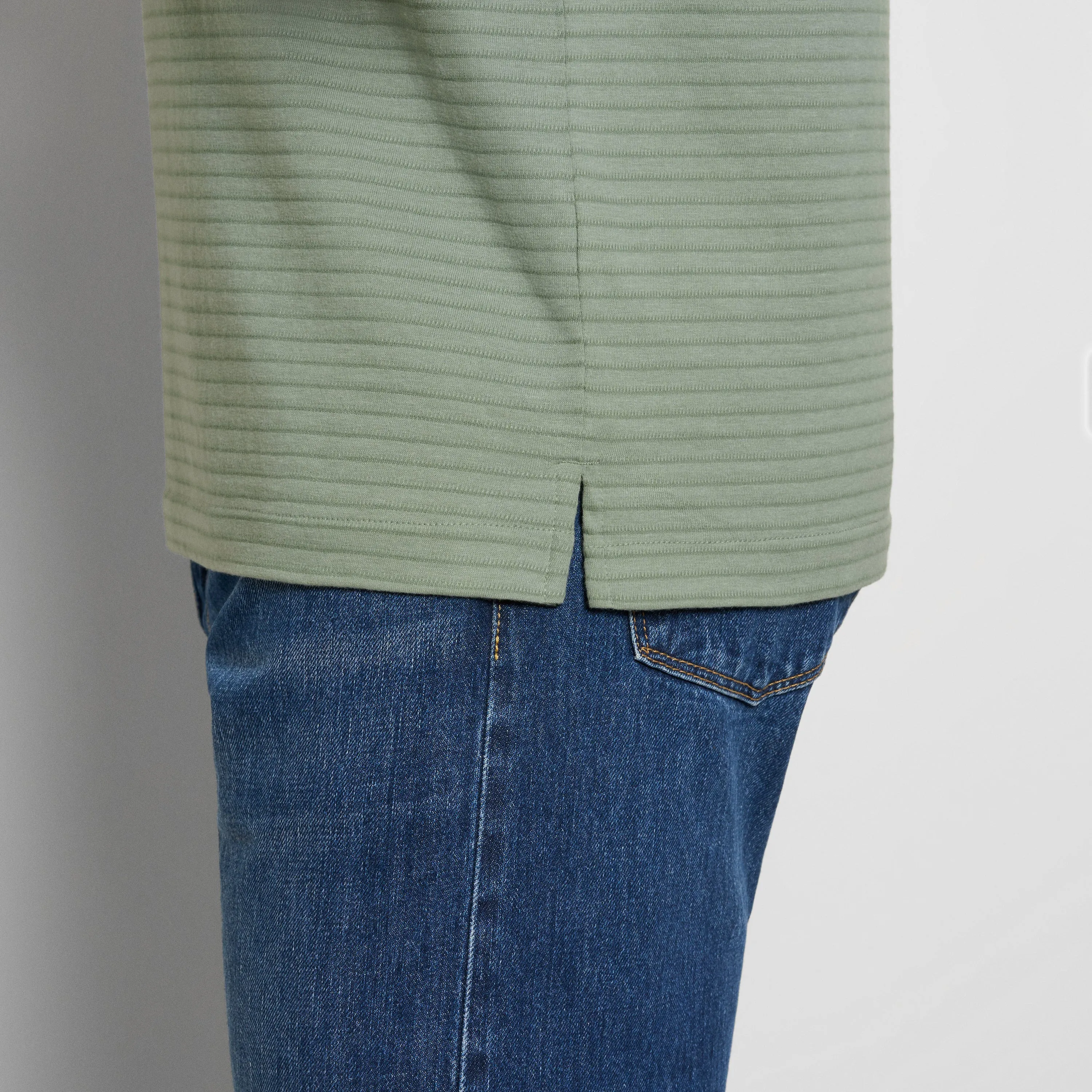 Essential Feeder Stripe Textured Short Sleeve Polo sold by Van Heusen product image thumbnail 4