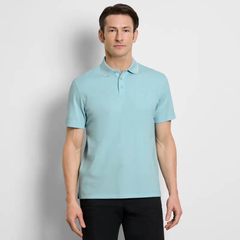 Essential Soft Touch Heather Birdseye Polo made by Van Heusen