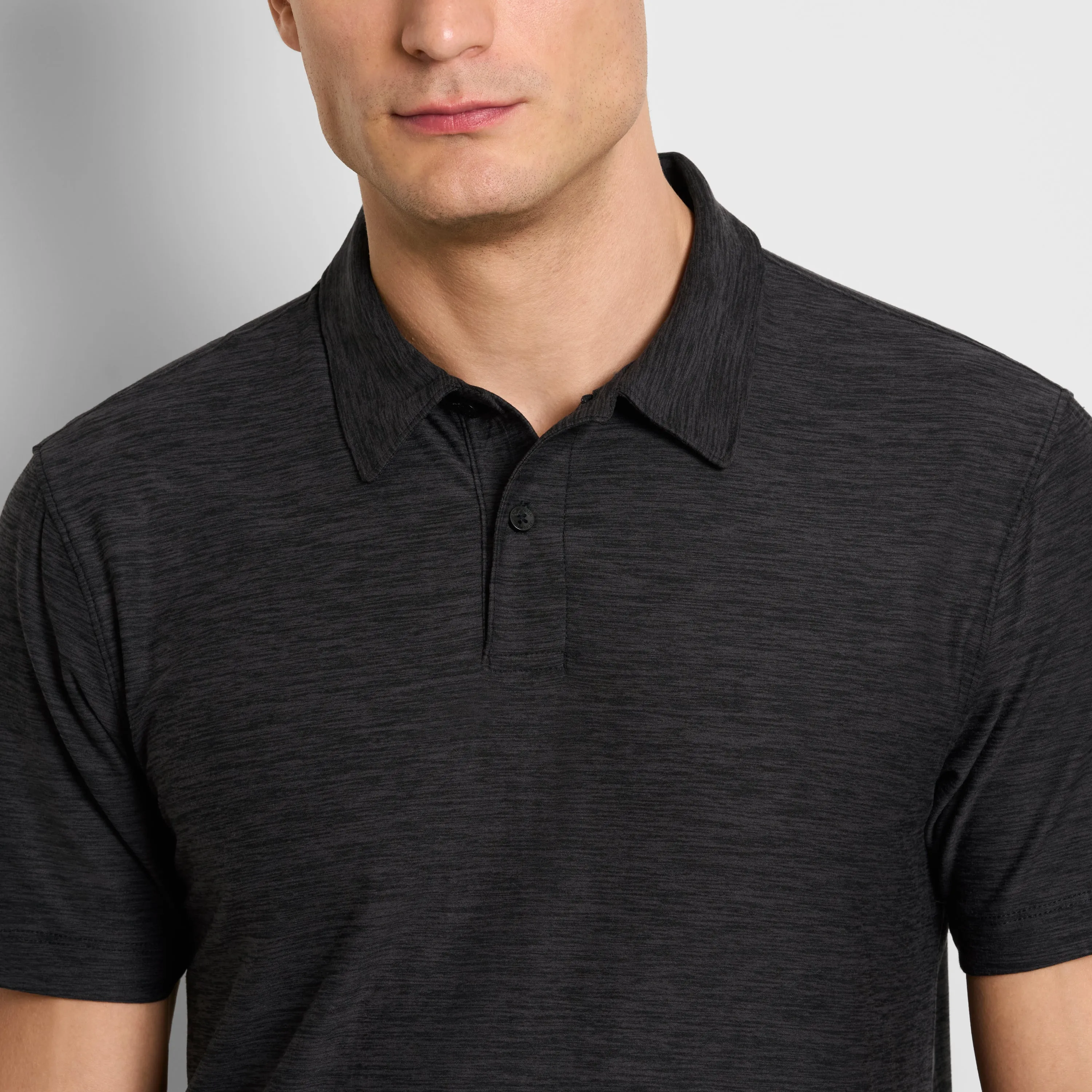 Space Dyed Jersey Short Sleeve Button Polo sold by Van Heusen product image thumbnail 3