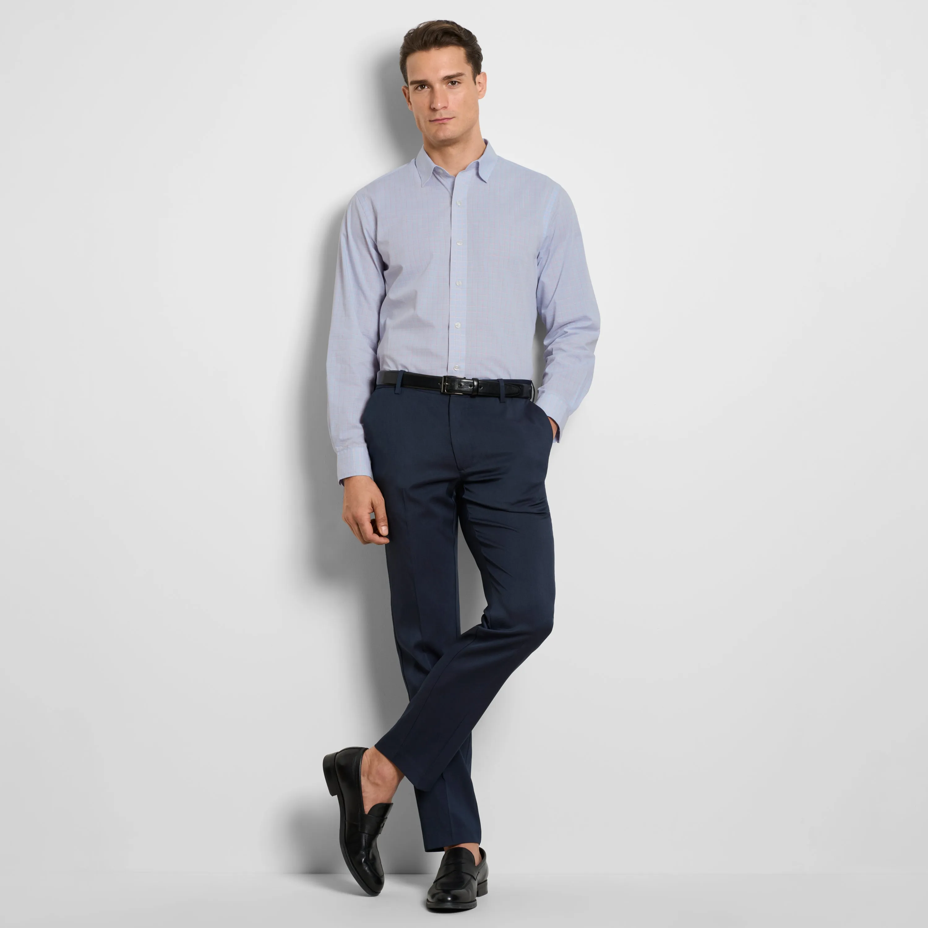 Wrinkle Free Long Sleeve Shirt End on End Plaid sold by Van Heusen product image thumbnail 2