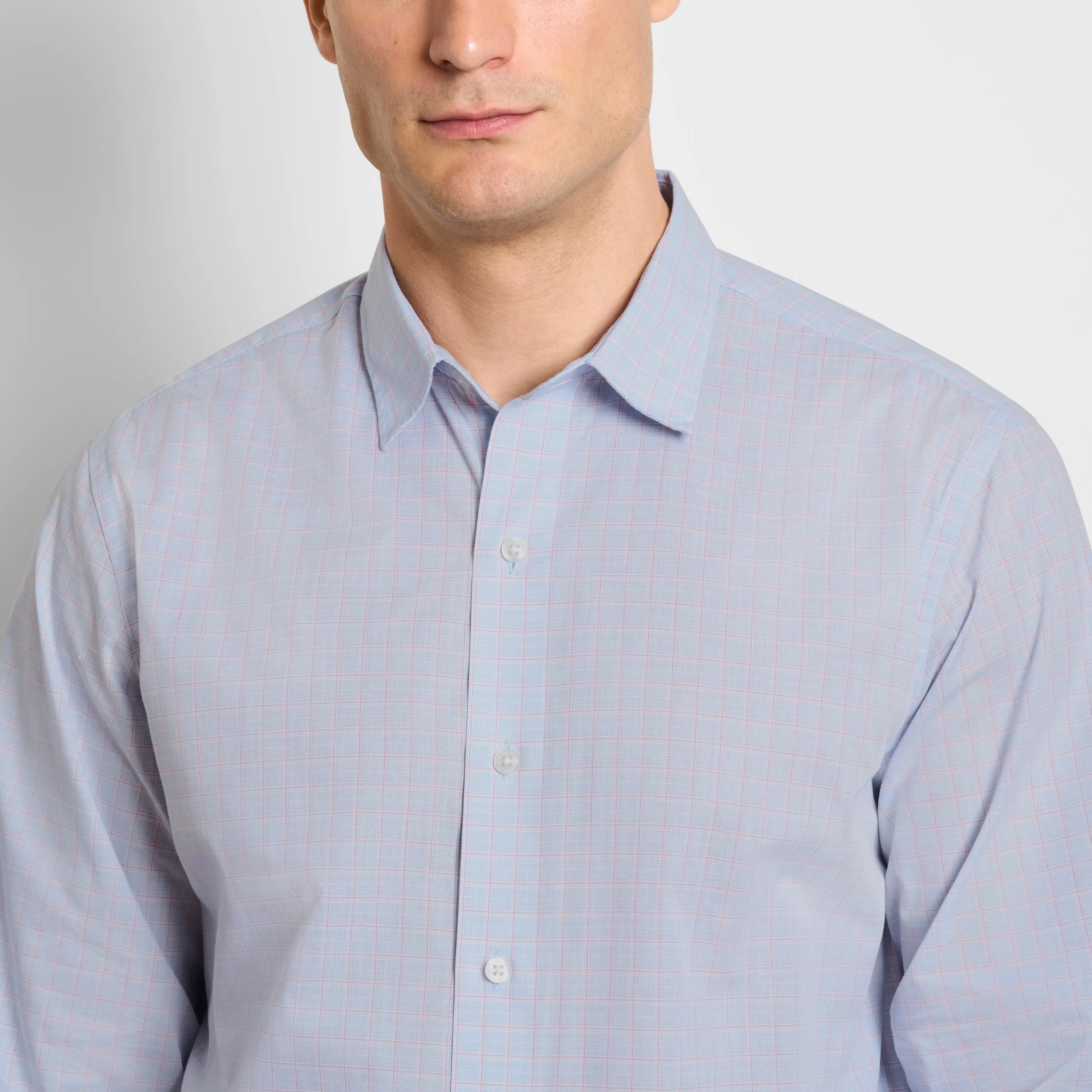 Wrinkle Free Long Sleeve Shirt End on End Plaid sold by Van Heusen product image thumbnail 3