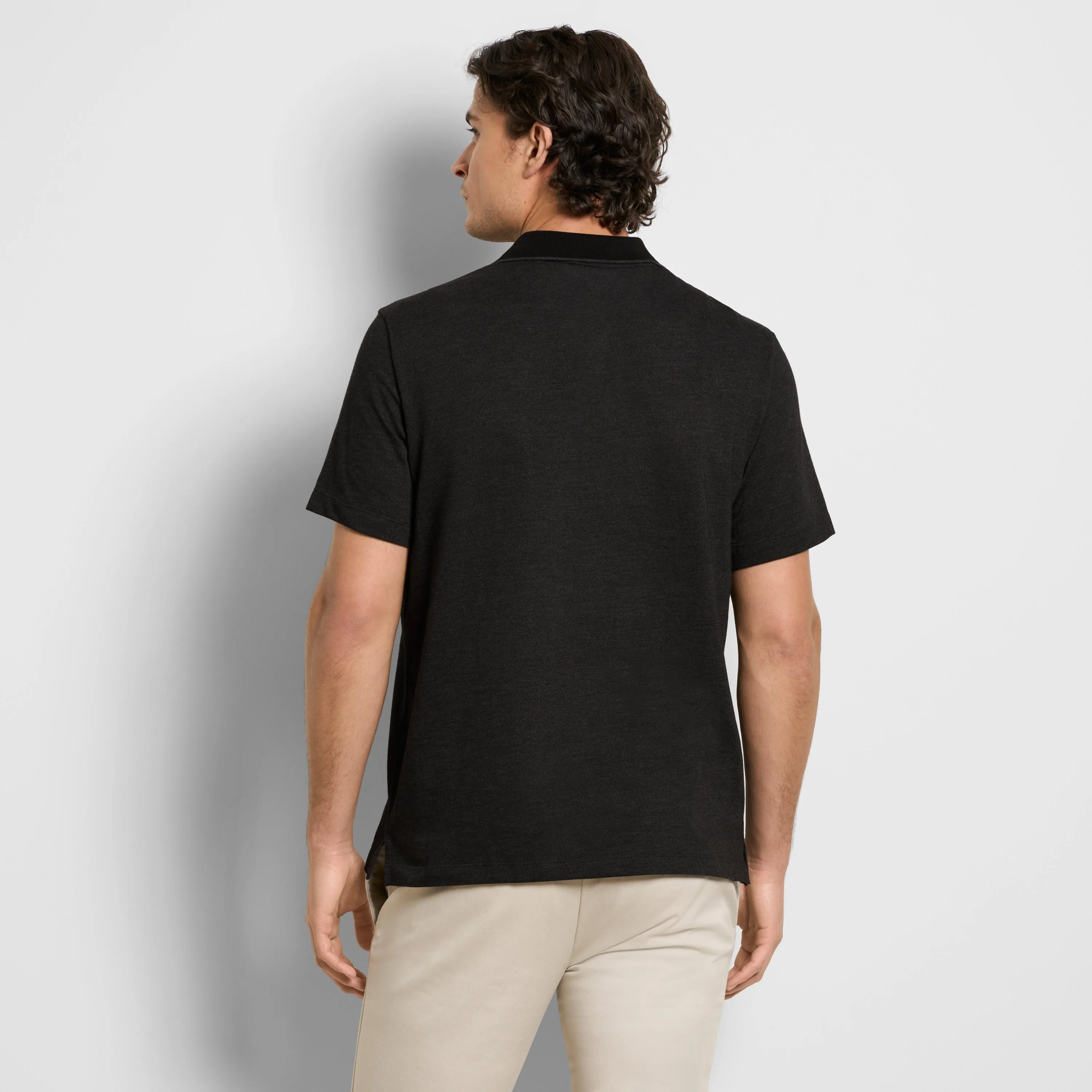Essential Short Sleeve Birdseye Contrast Trim Welt Pocket Polo sold by Van Heusen product image thumbnail 4