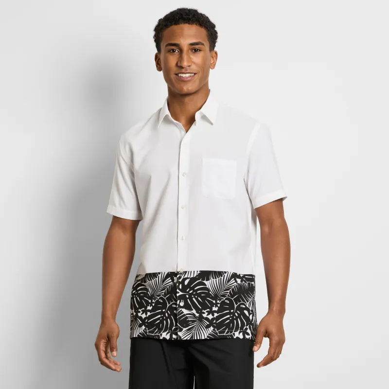 Weekend Short Sleeve Camp Placed Print Shirt made by Van Heusen