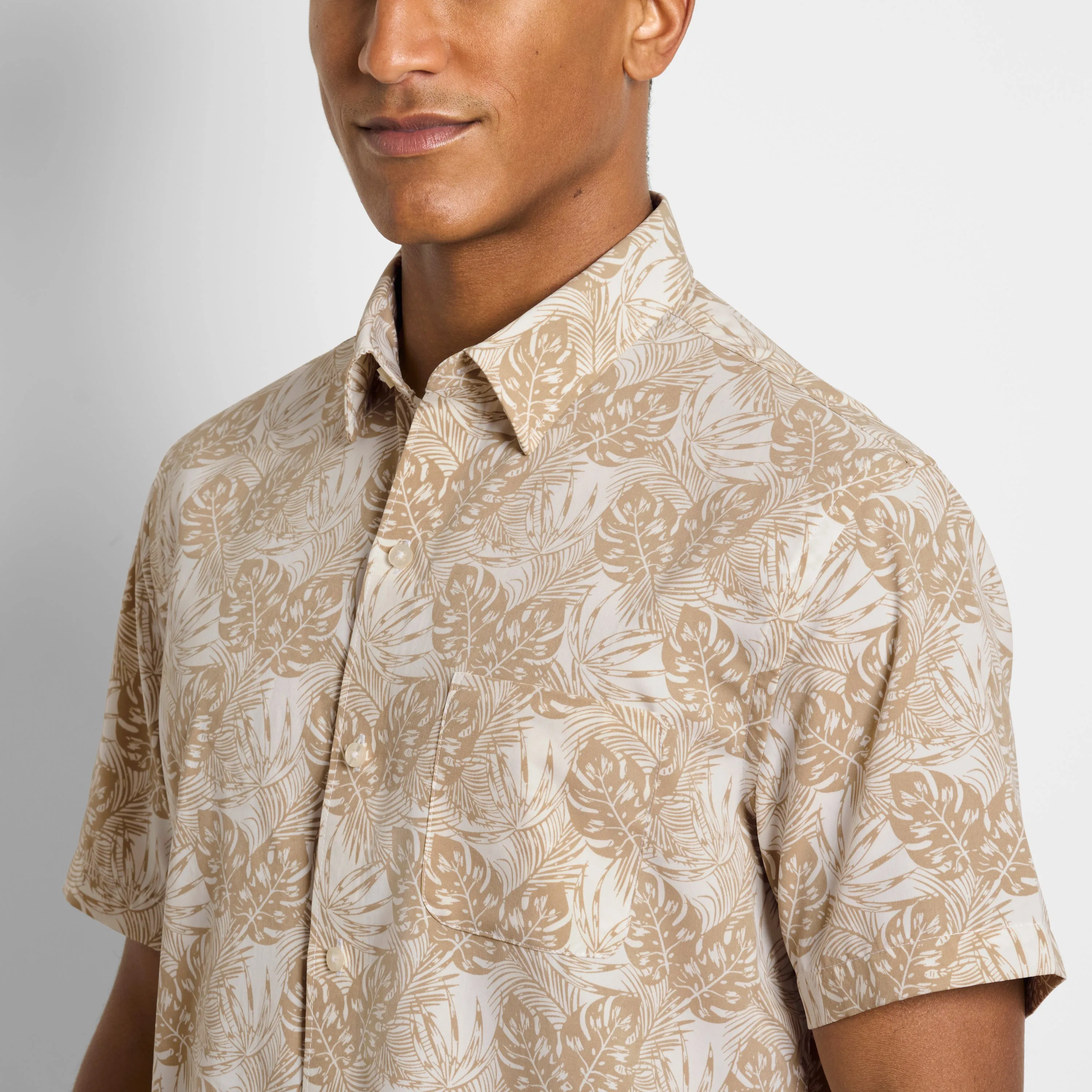 Weekend Short Sleeve Camp Mono Print Shirt sold by Van Heusen product image thumbnail 3