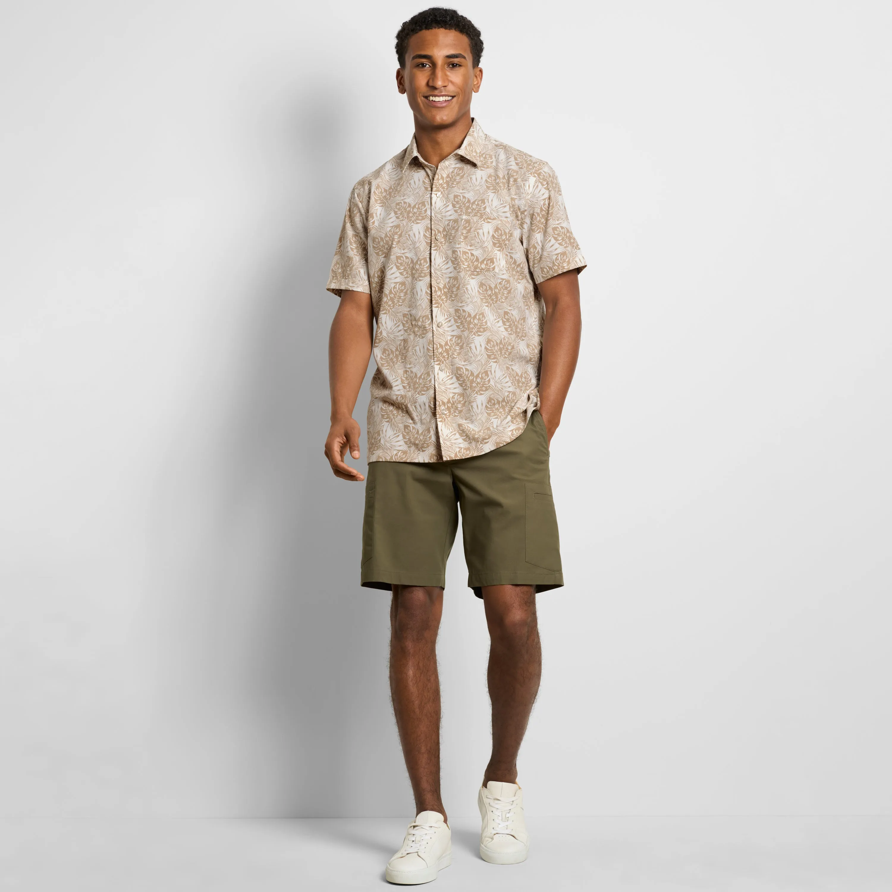 Weekend Short Sleeve Camp Mono Print Shirt sold by Van Heusen product image thumbnail 2