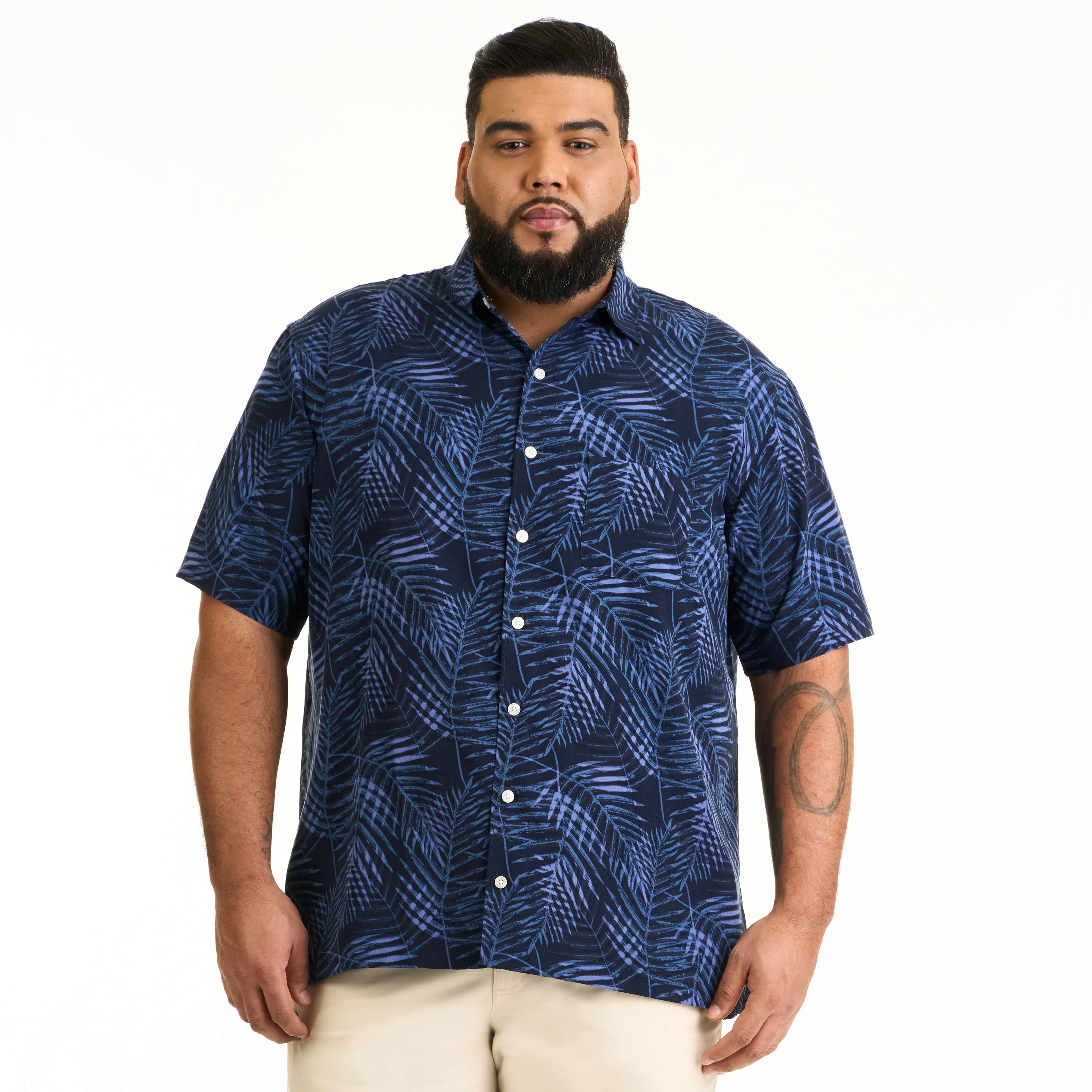 Weekend Camp Fern Print Woven Short Sleeve Shirt - Big & Tall sold by Van Heusen