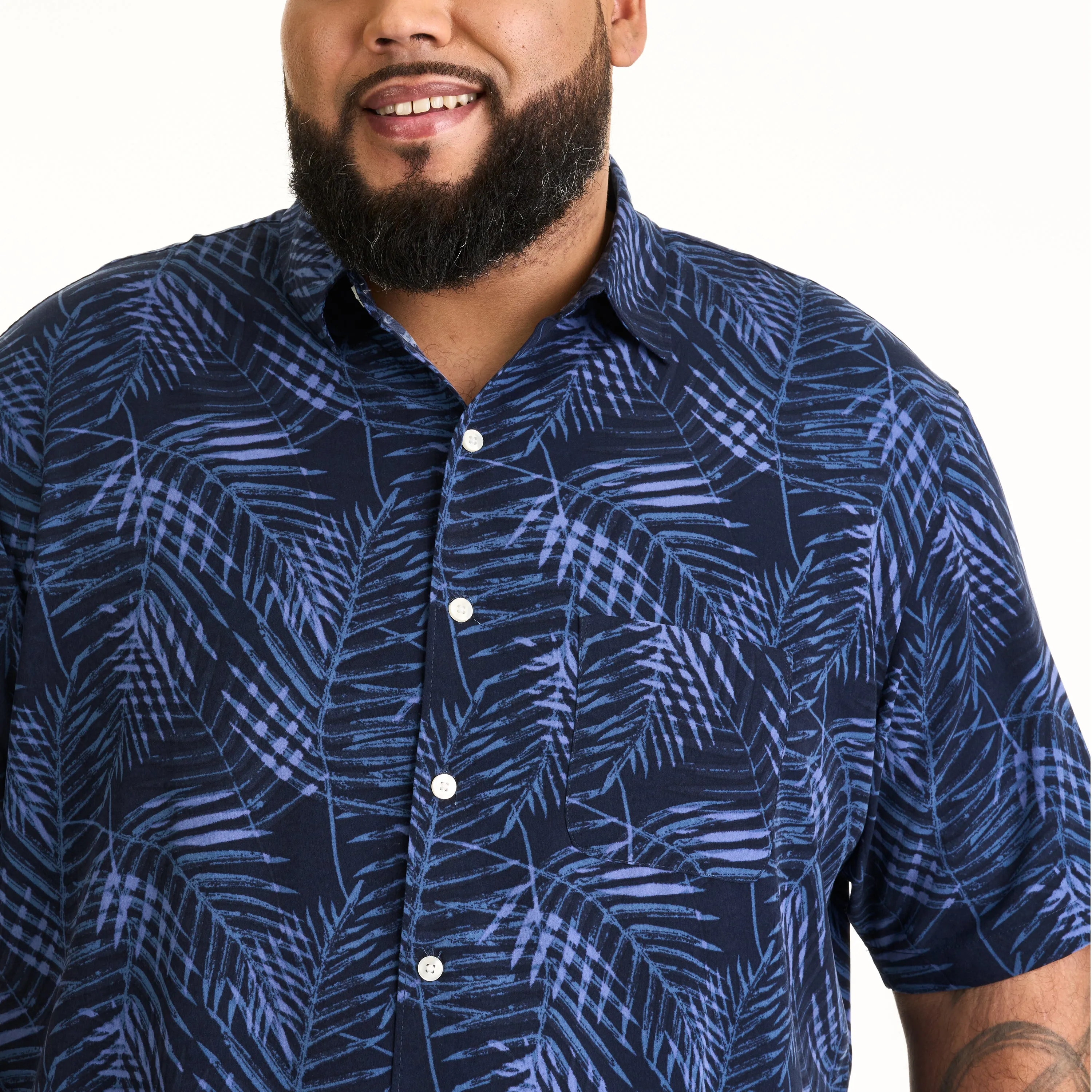 Weekend Camp Fern Print Woven Short Sleeve Shirt - Big & Tall sold by Van Heusen product image thumbnail 4