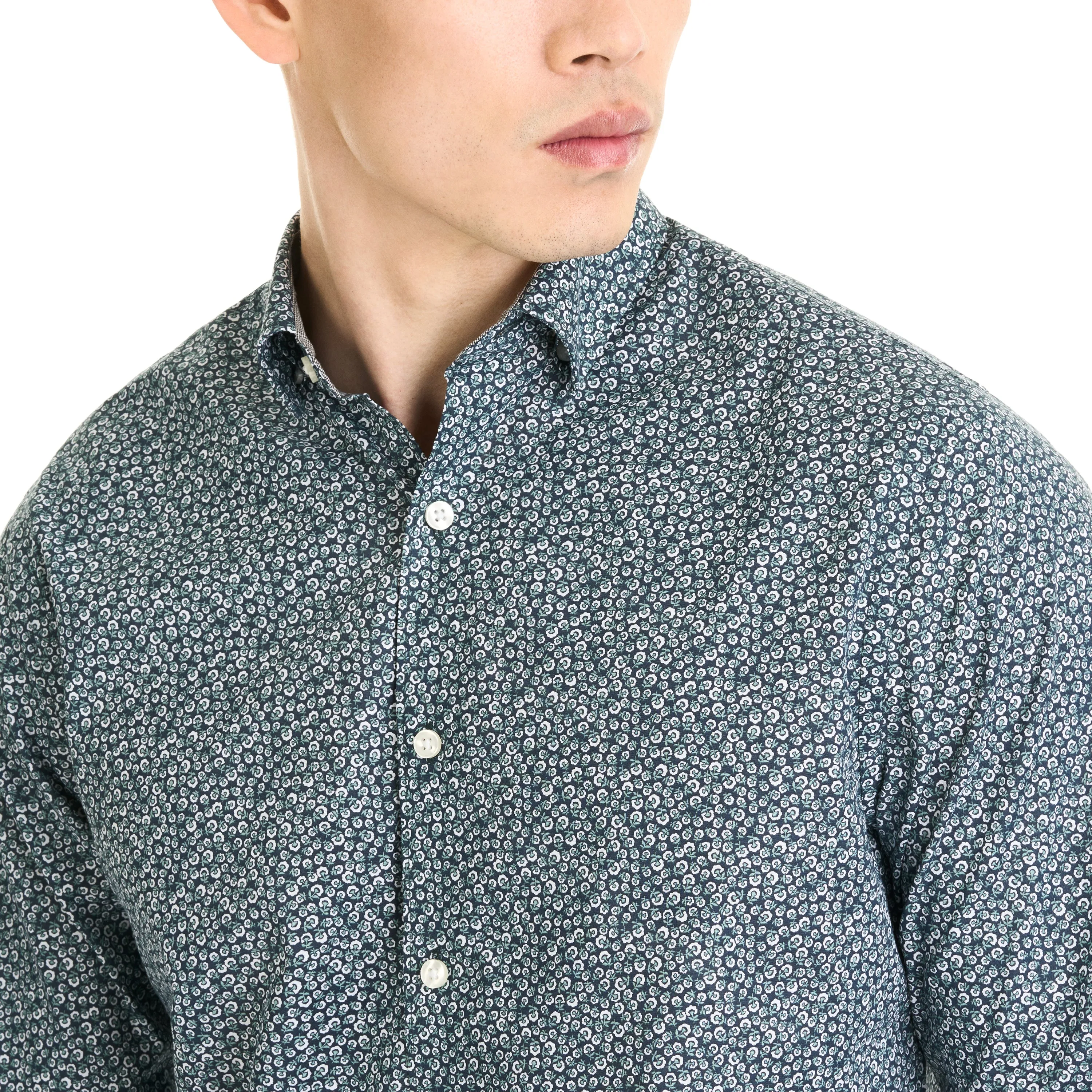 Essential Stain Shield Long Sleeve Shirt Wovens Floral Print - Slim Fit sold by Van Heusen product image thumbnail 3
