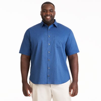Essential Stain Shield Woven Solid Short Sleeve Shirt - Big & Tall sold by Van Heusen
