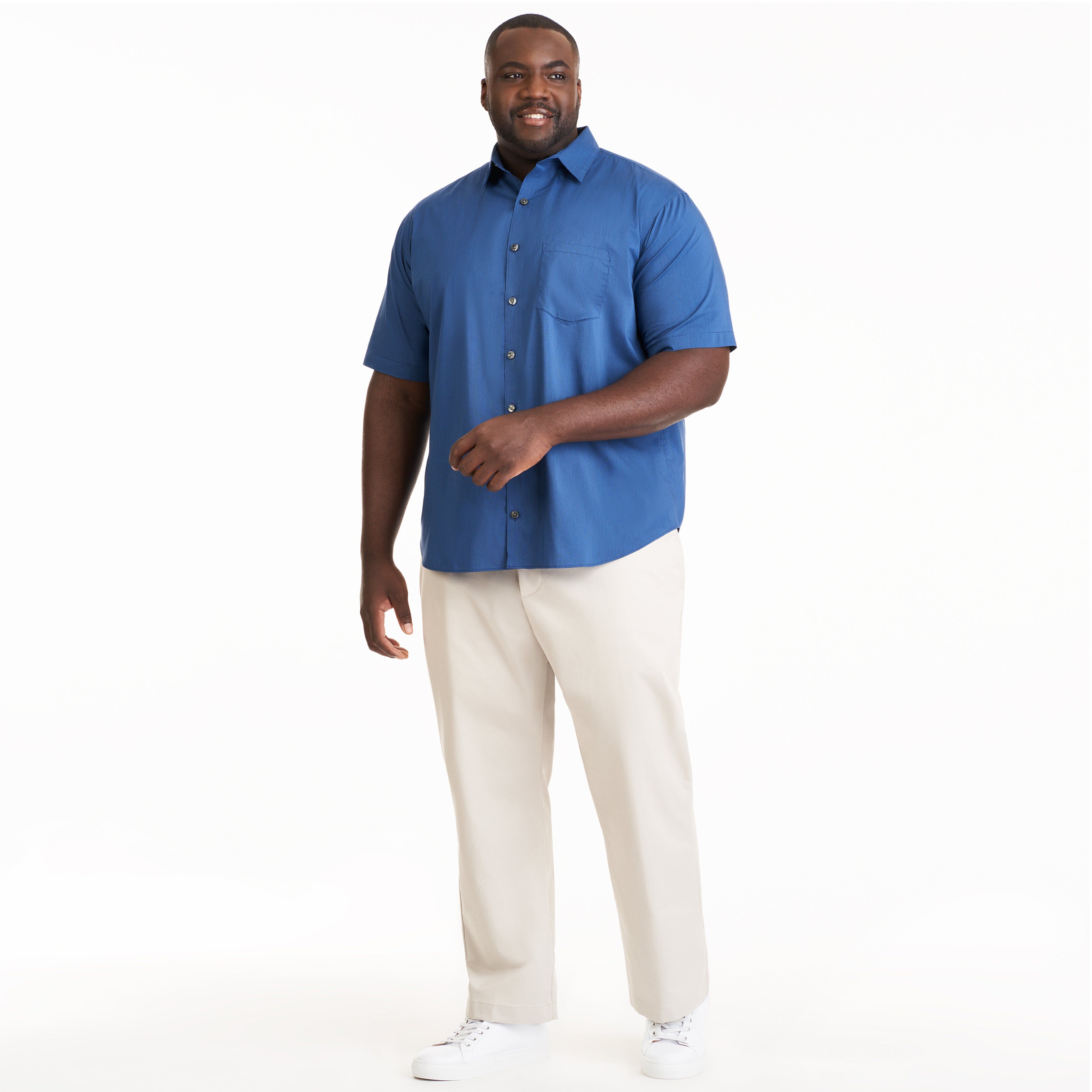 Essential Stain Shield Woven Solid Short Sleeve Shirt - Big & Tall sold by Van Heusen product image thumbnail 2