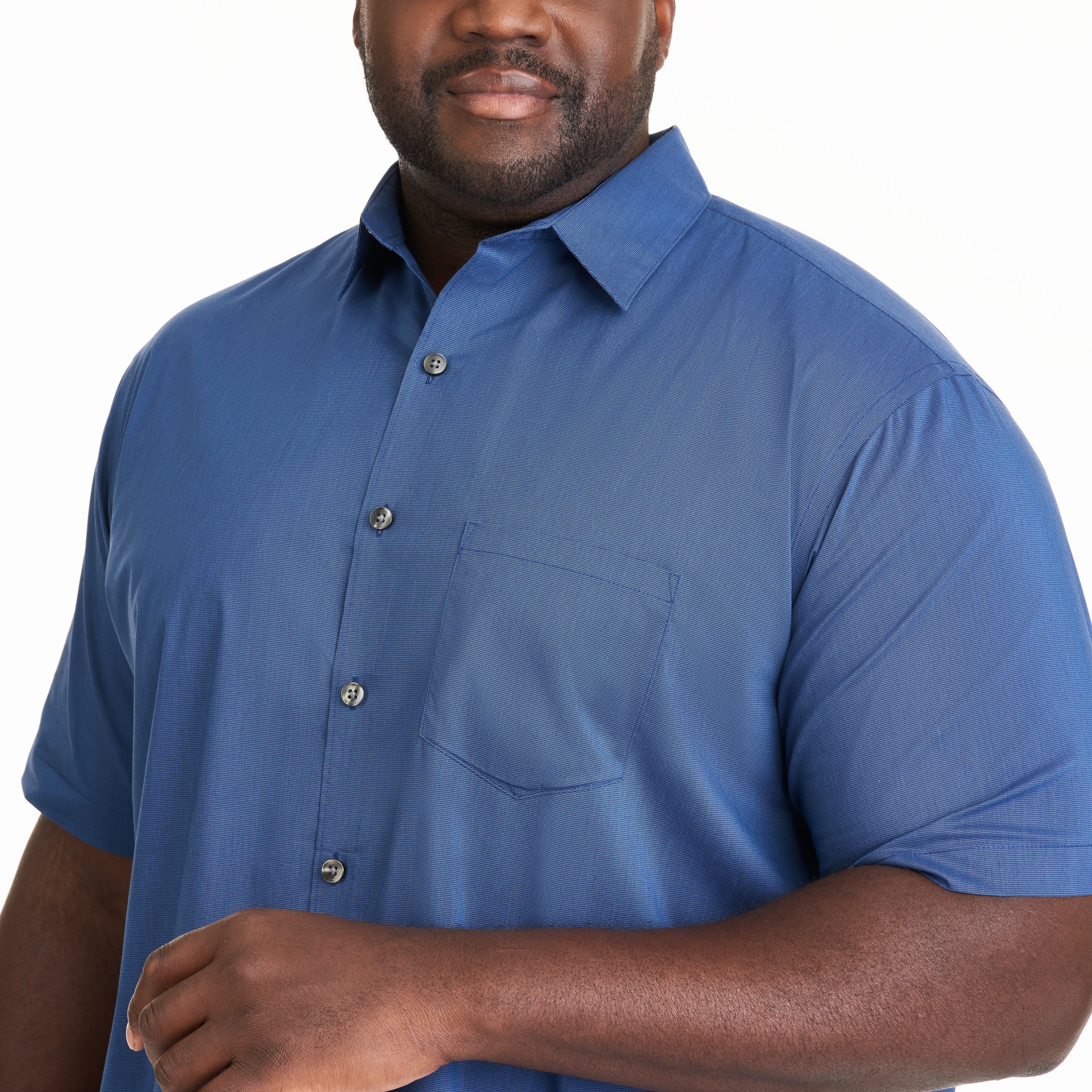 Essential Stain Shield Woven Solid Short Sleeve Shirt - Big & Tall sold by Van Heusen product image thumbnail 3