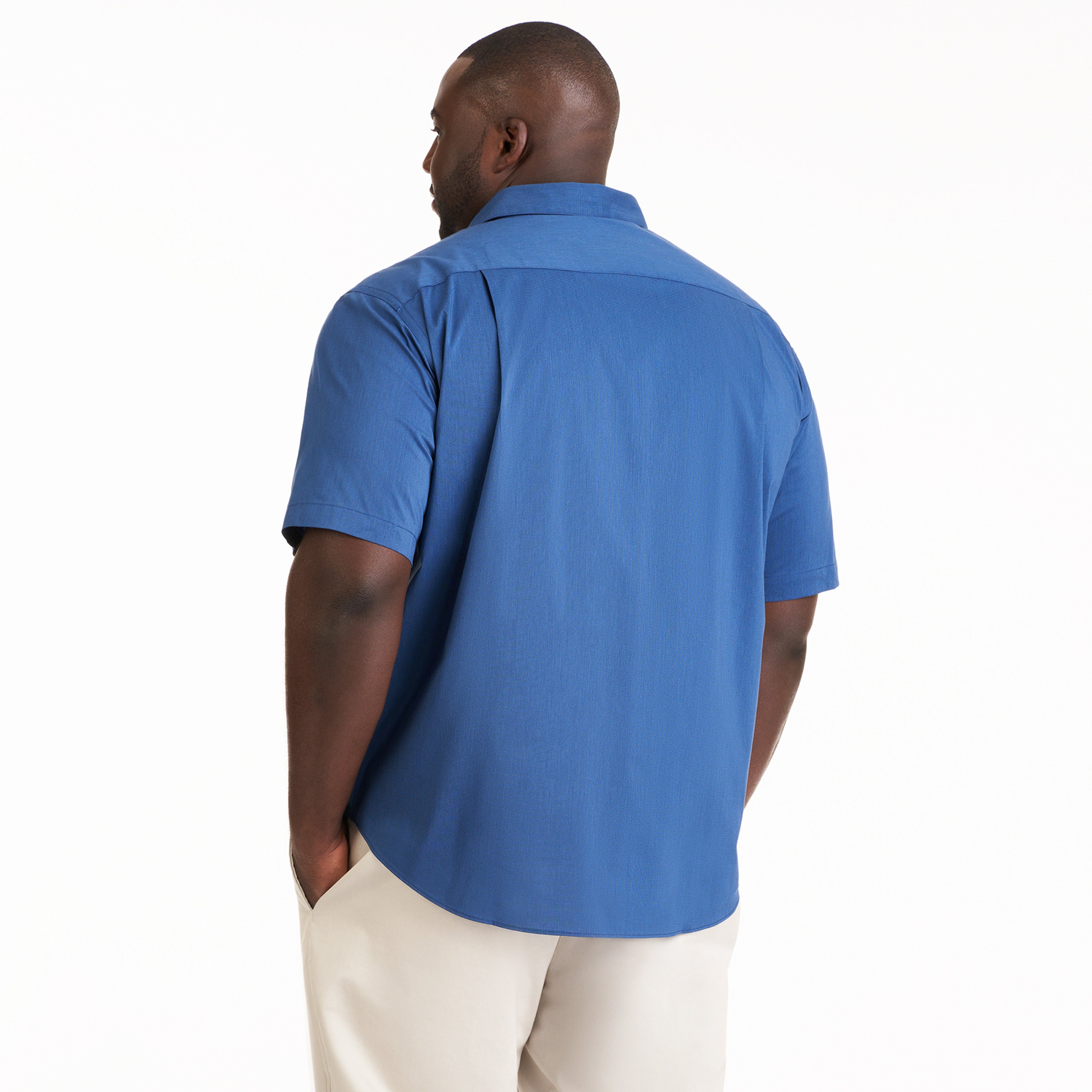 Essential Stain Shield Woven Solid Short Sleeve Shirt - Big & Tall sold by Van Heusen product image thumbnail 4