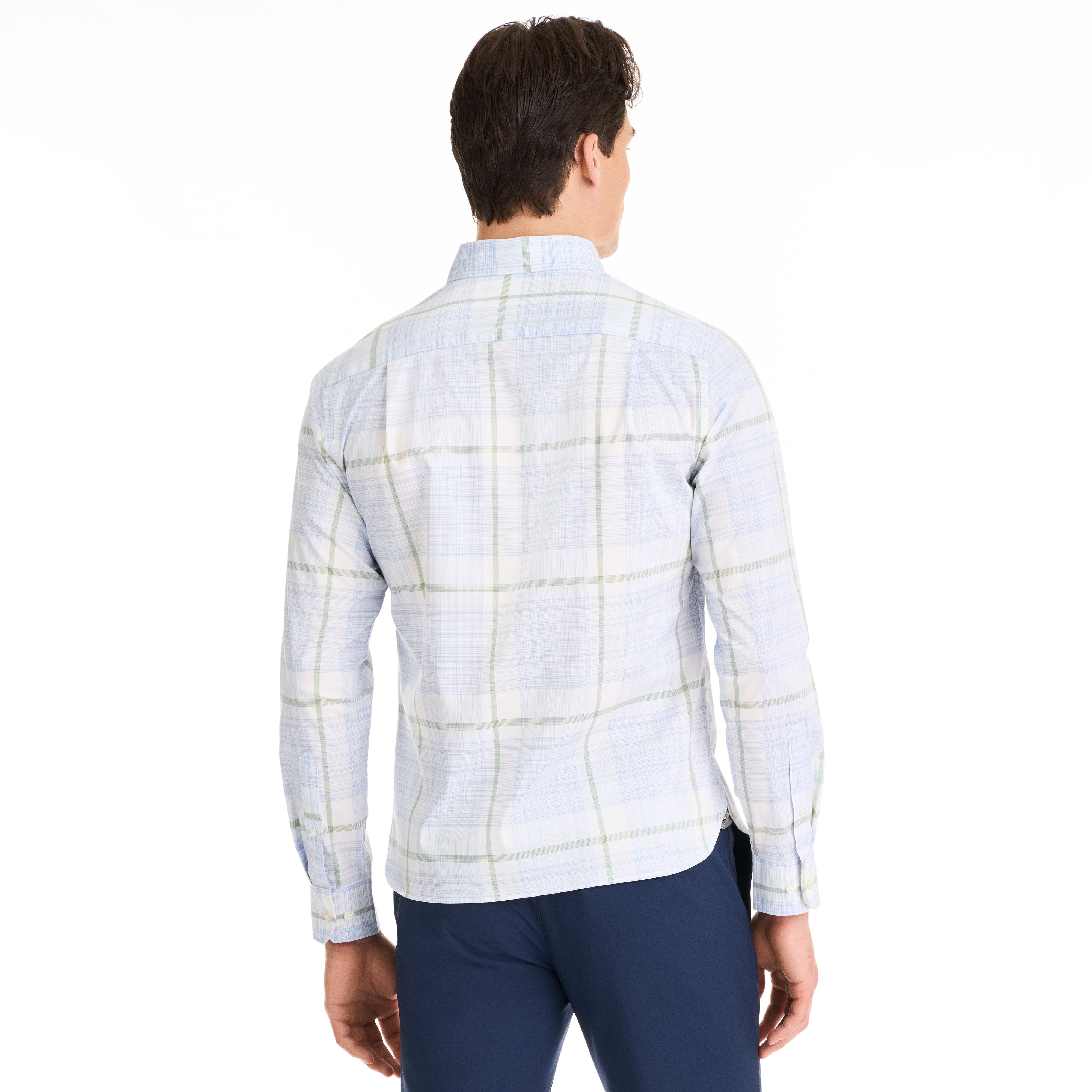 Essential Stain Shield Space Dye Plaid Woven Long Sleeve Shirt - Slim Fit sold by Van Heusen product image thumbnail 5