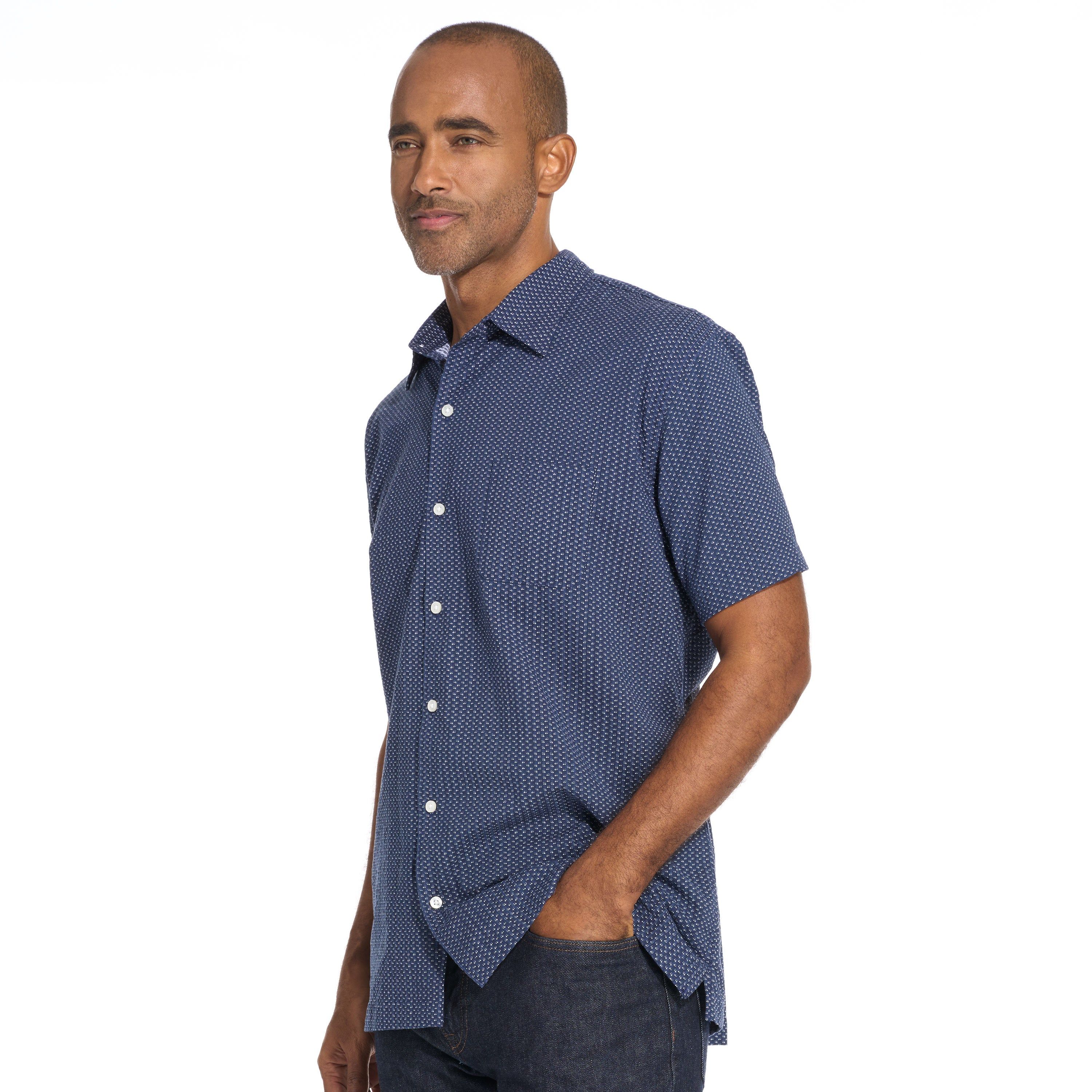 Weekend Camp Short Sleeve Shirt Seersucker Print Regular Fit sold by Van Heusen product image thumbnail 2