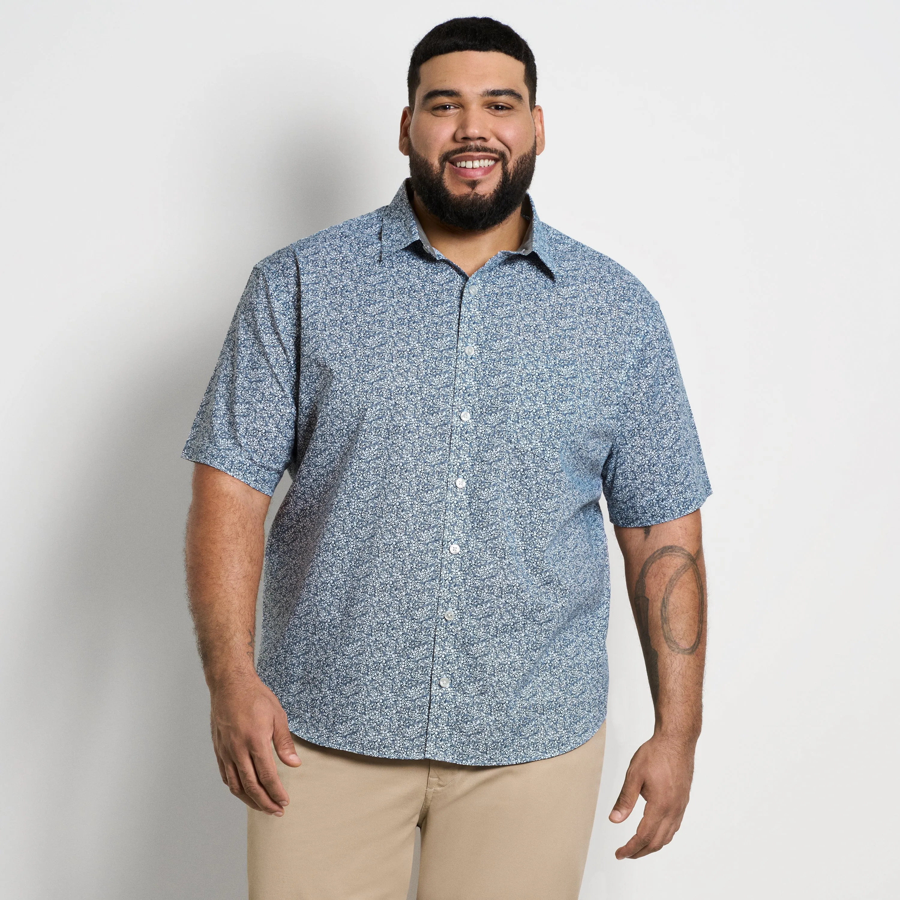 Folsen Short Sleeve Stain Shield Shirt Abstract Print - Big & Tall sold by Van Heusen