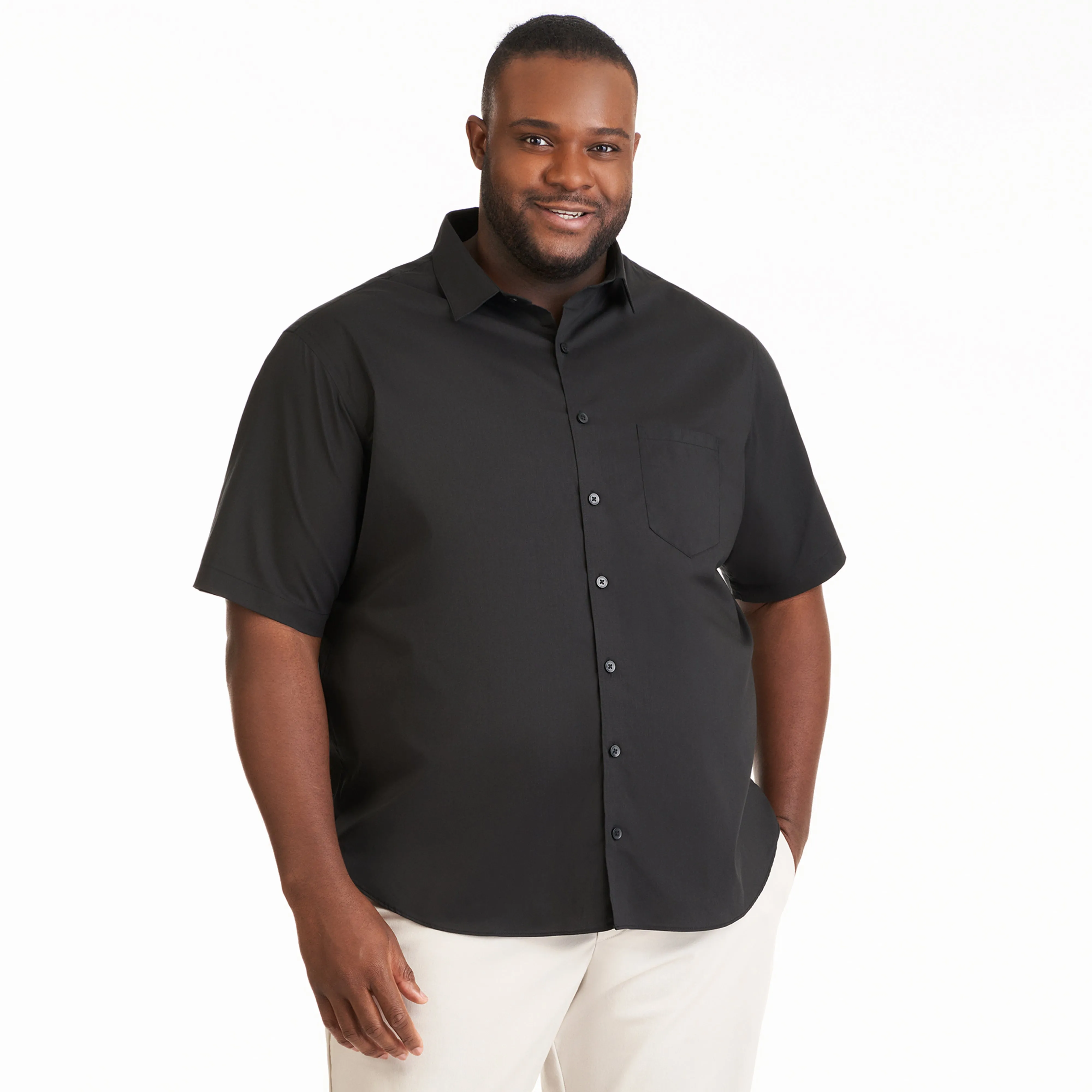 Folsen Short Sleeve Stain Shield Solid - Big & Tall sold by Van Heusen product image thumbnail 2