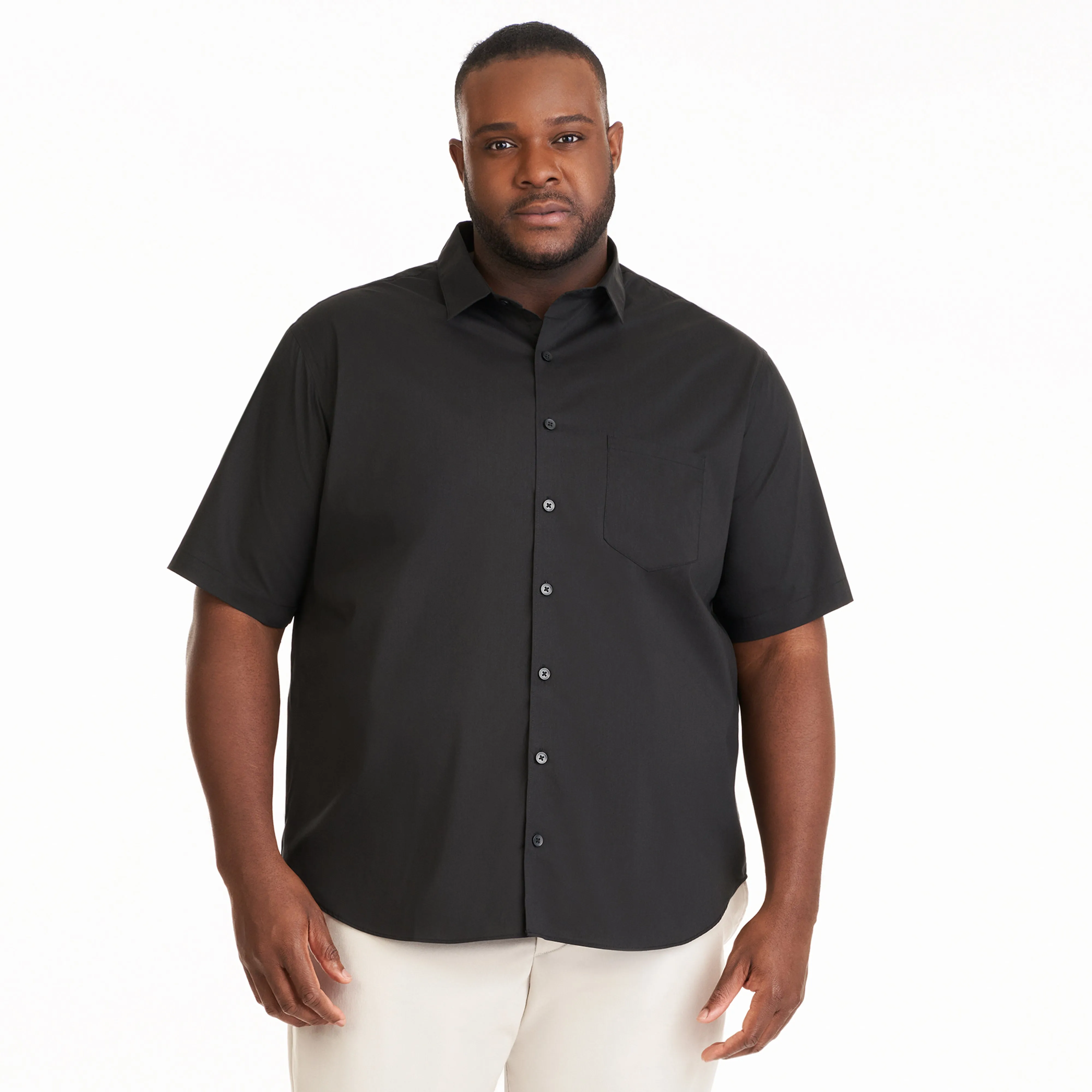 Folsen Short Sleeve Stain Shield Solid - Big & Tall sold by Van Heusen