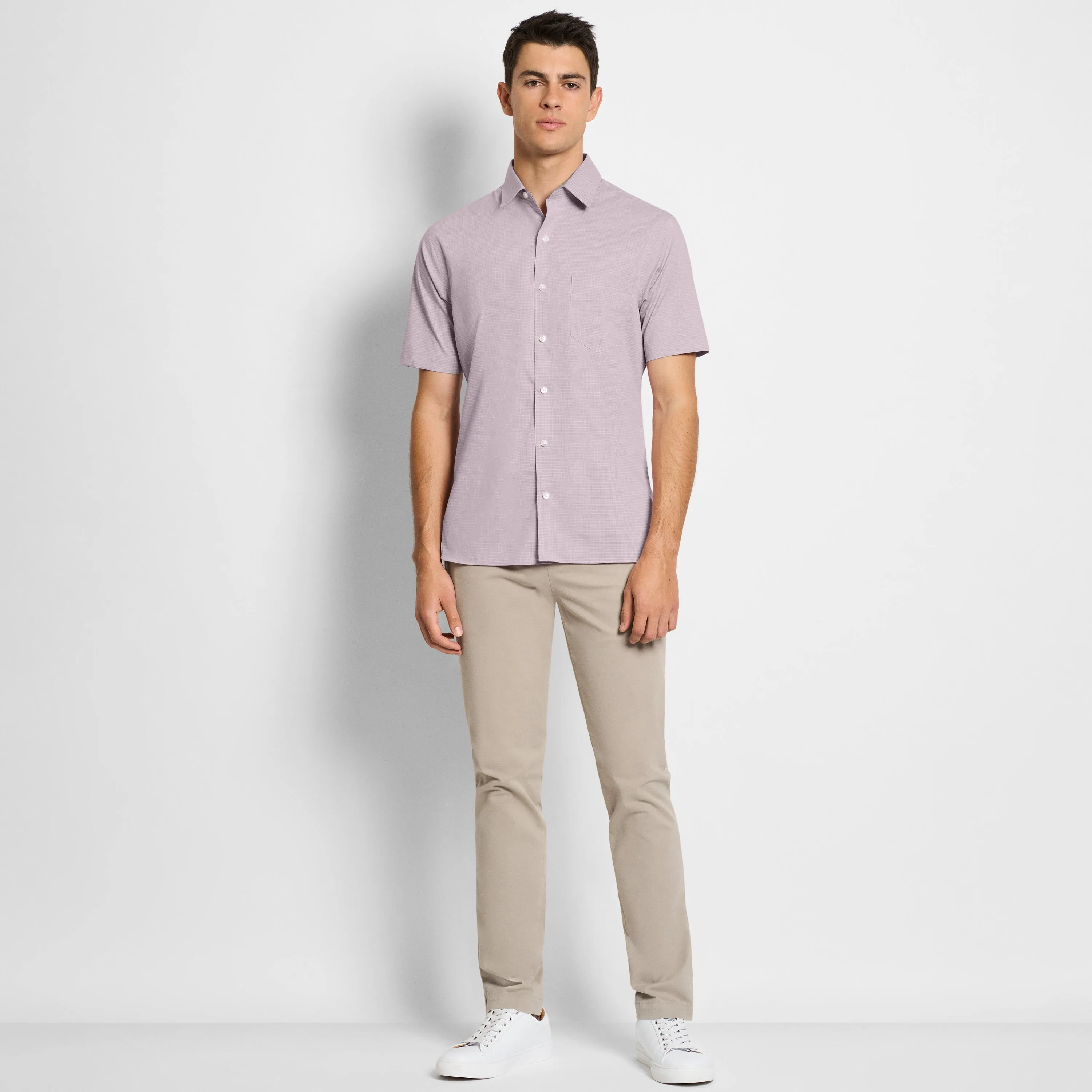 Folsen Short Sleeve Stain Shield Texture Solid - Slim Fit sold by Van Heusen product image thumbnail 2