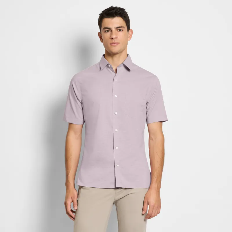 Folsen Short Sleeve Stain Shield Texture Solid - Slim Fit sold by Van Heusen