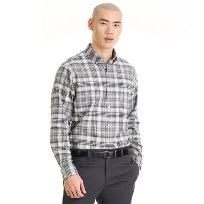 Weekend Twill Ombre Plaid Long Sleeve Button Up Top – Regular Fit sold by Van Heusen