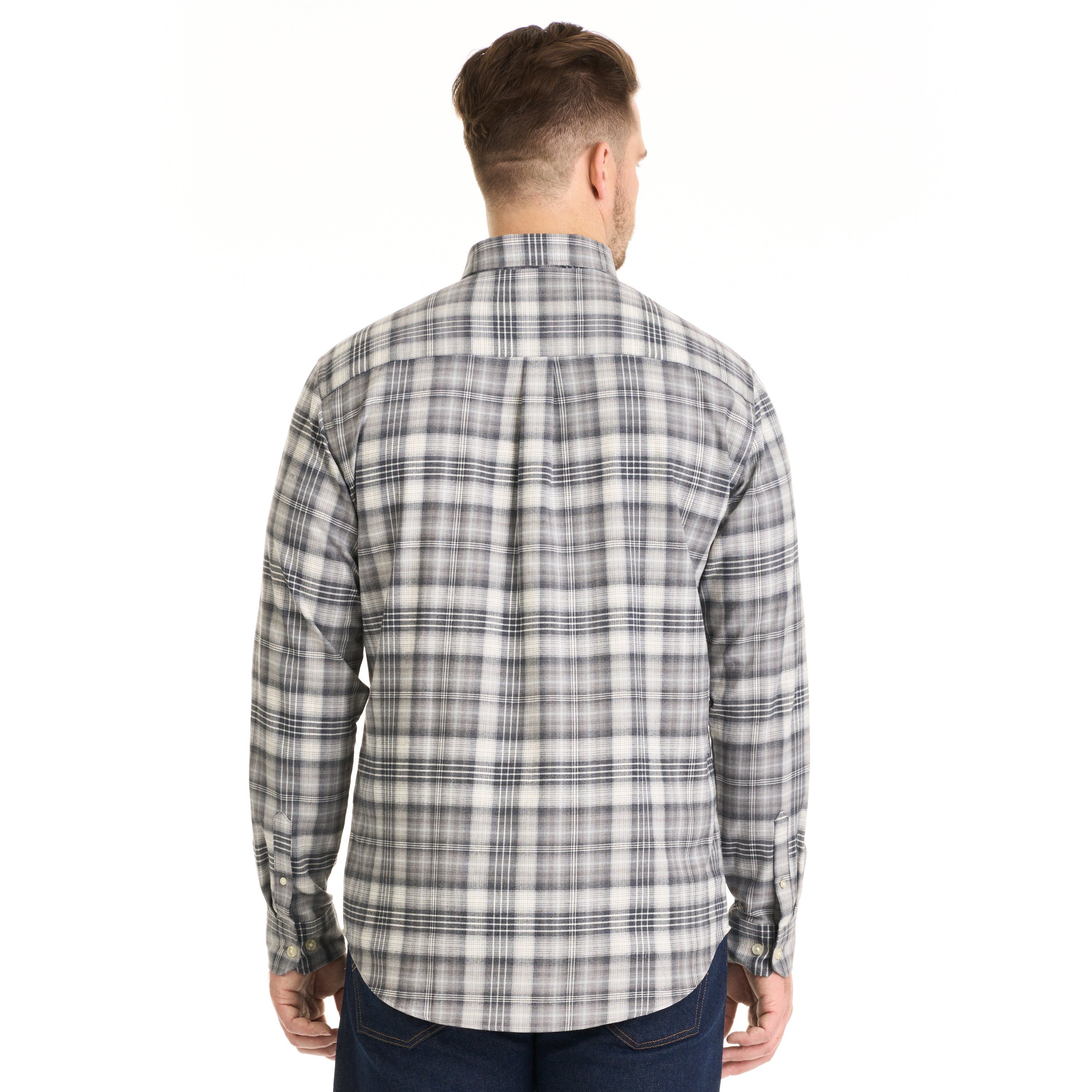 Weekend Twill Ombre Plaid Long Sleeve Button Up Top – Big and Tall sold by Van Heusen product image thumbnail 4