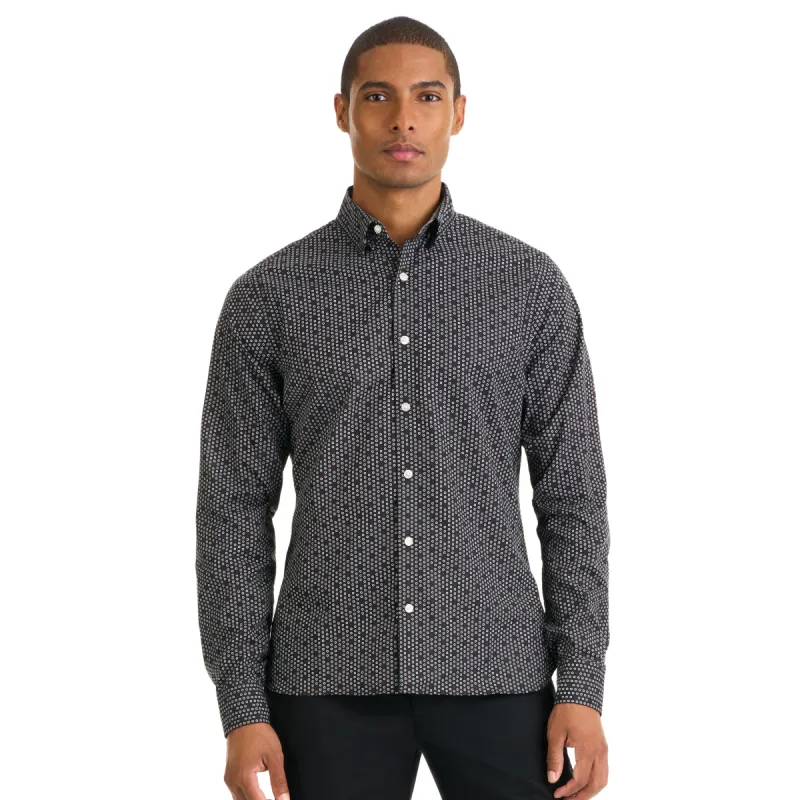Essential Stain Shield Shirt Long Sleeve Wovens Drop Geo Print - Slim Fit sold by Van Heusen