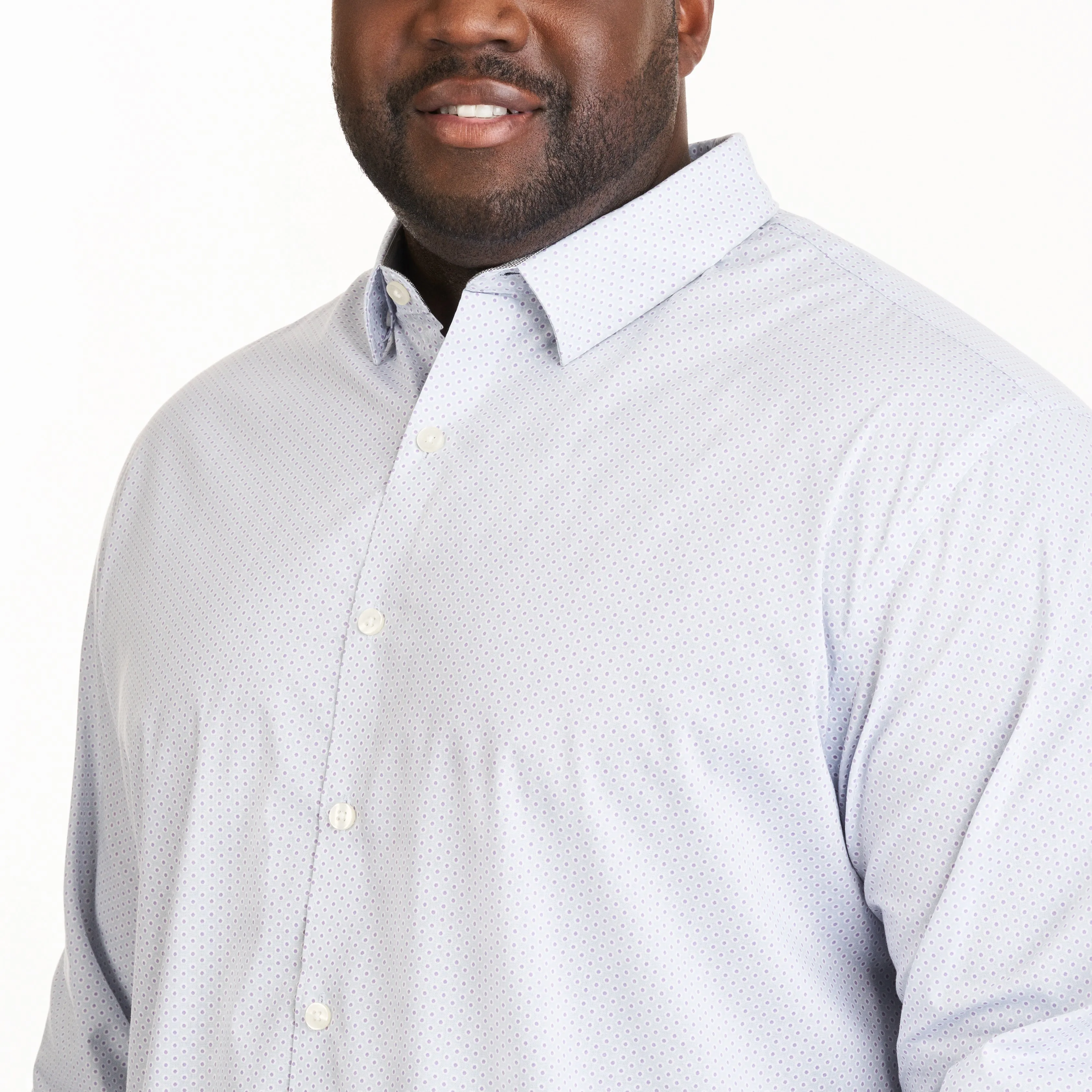 Essential Stain Shield Geo Print Woven Long Sleeve Shirt - Big & Tall sold by Van Heusen product image thumbnail 3