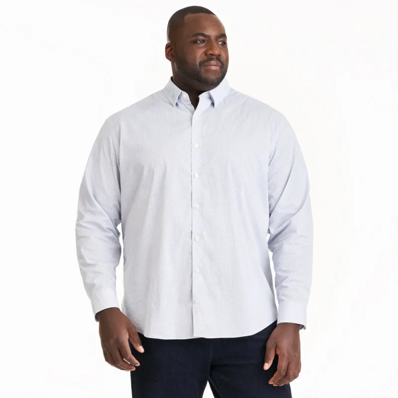 Essential Stain Shield Geo Print Woven Long Sleeve Shirt - Big & Tall sold by Van Heusen