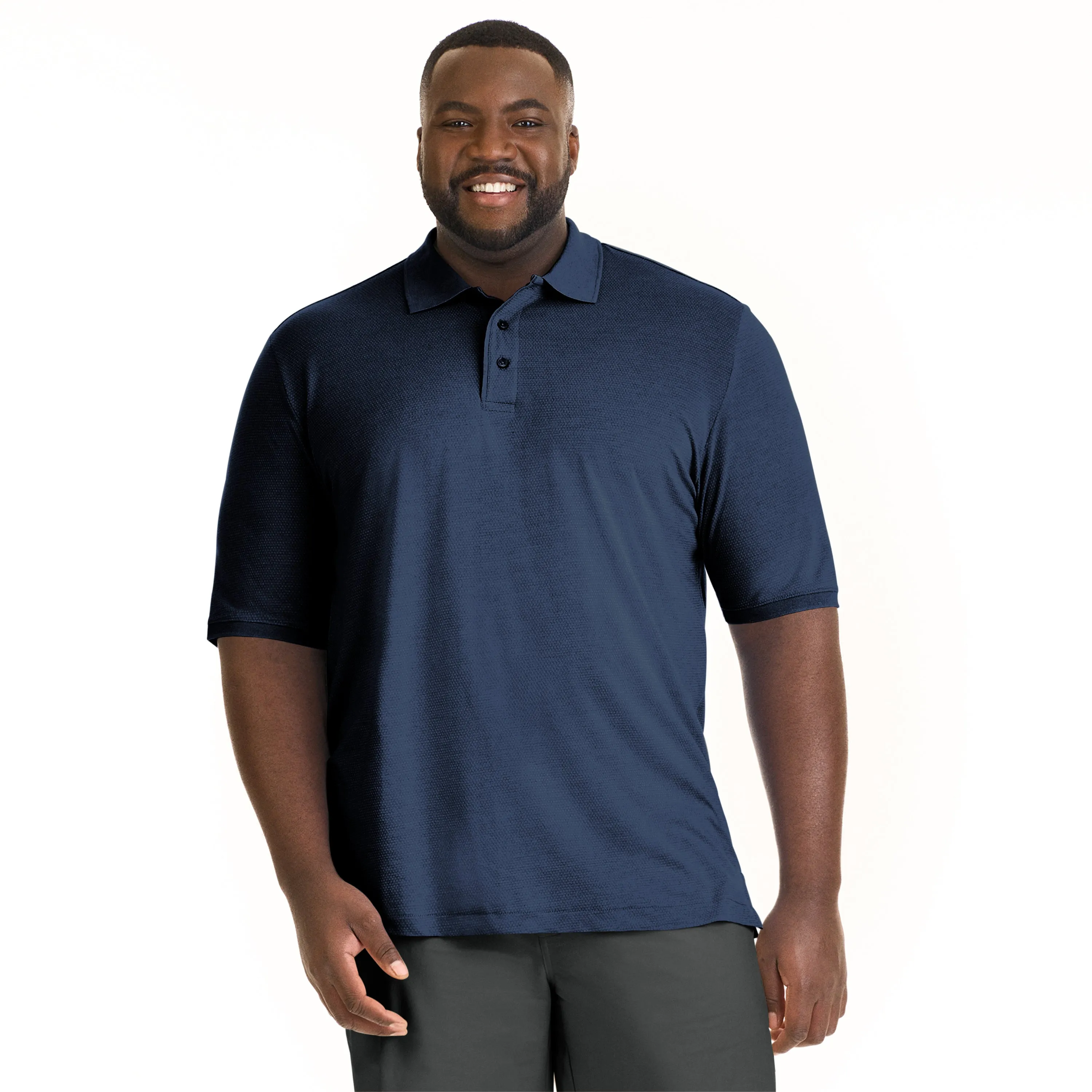 Essential Birdseye Jacquard Polo - Big & Tall sold by Van Heusen product image thumbnail 5