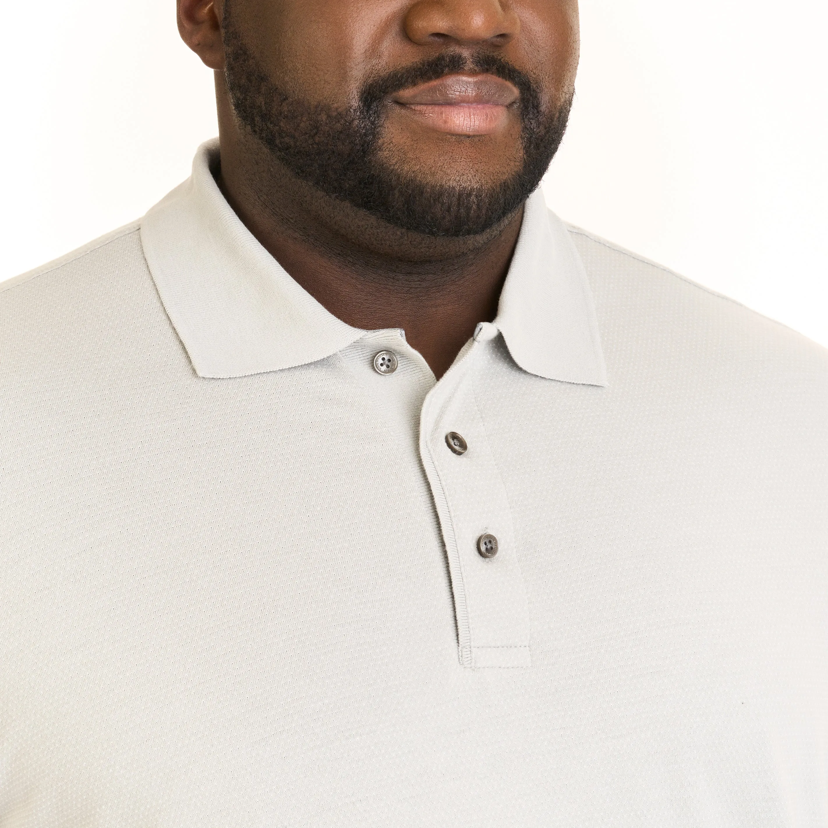 Essential Birdseye Jacquard Polo - Big & Tall sold by Van Heusen product image thumbnail 3