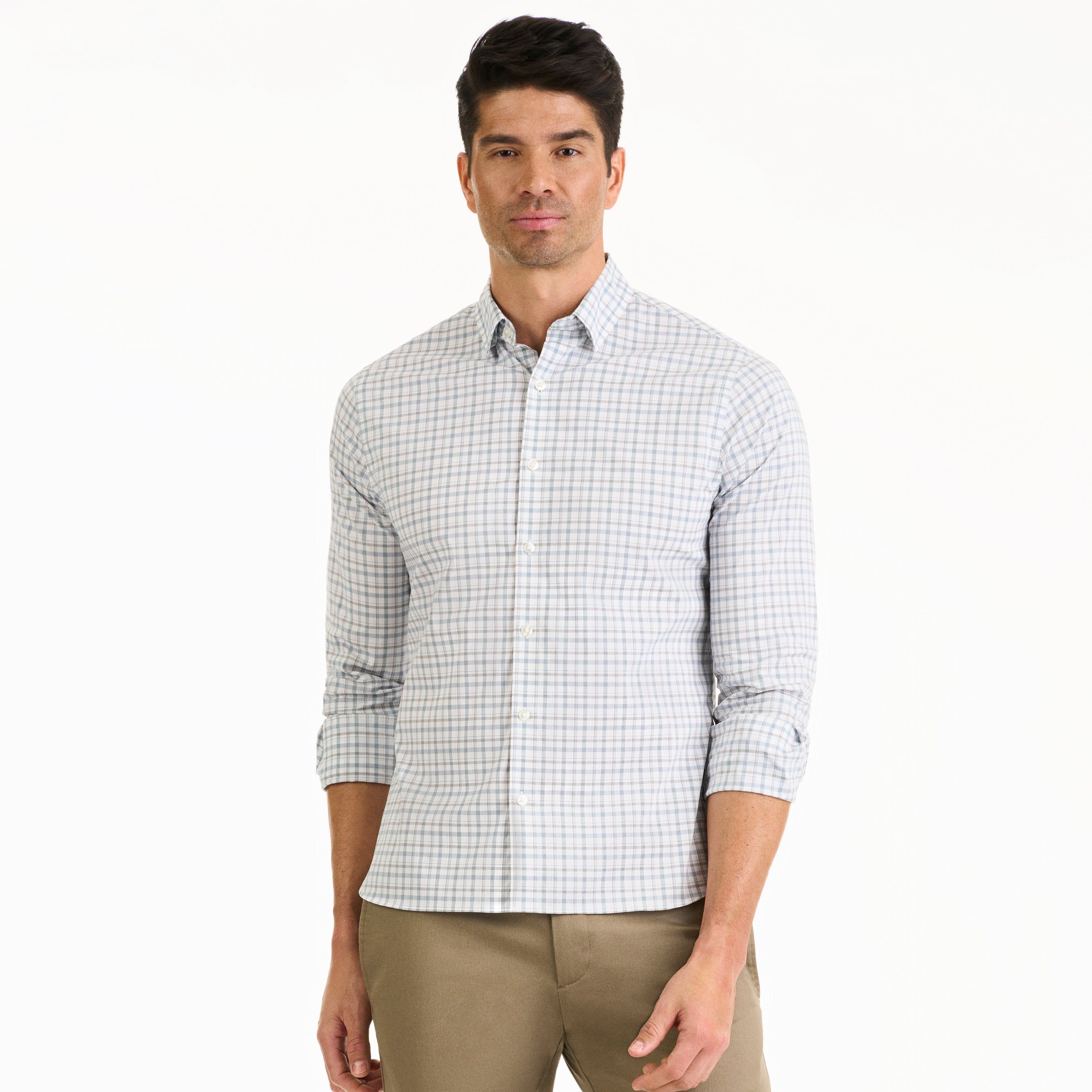 Essential Stain Shield Long Sleeve Shirt Wovens Mini Multi Print - Slim Fit sold by Van Heusen